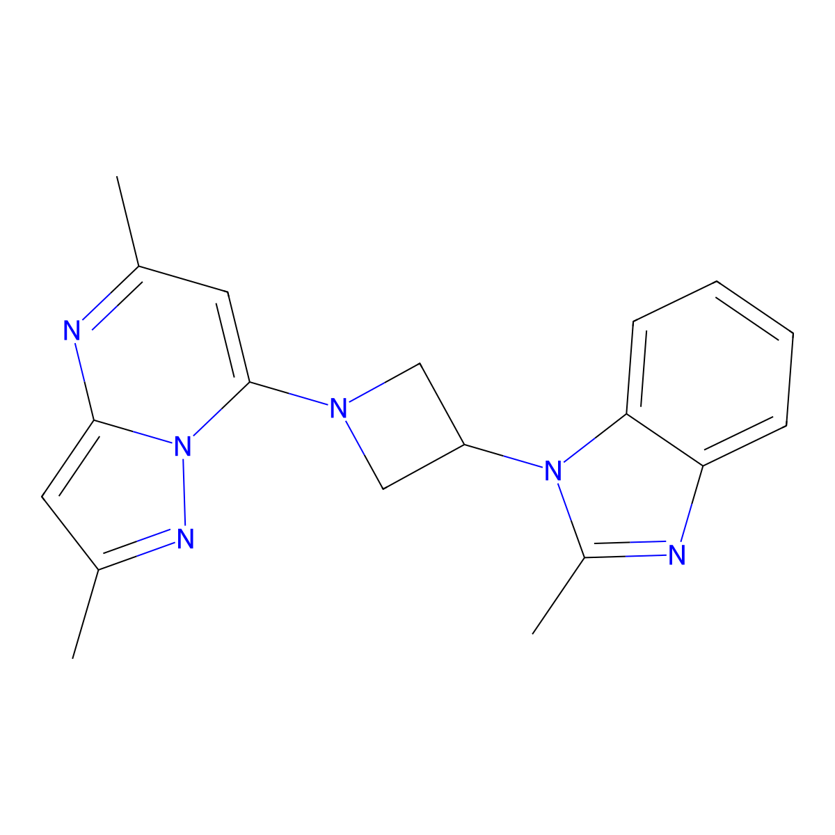 1-(1-{2,5-dimethylpyrazolo[1,5-a]pyrimidin-7-yl}azetidin-3-yl)-2-methyl-1H-1,3-benzodiazole molecular structure, CAS 2380193-30-4