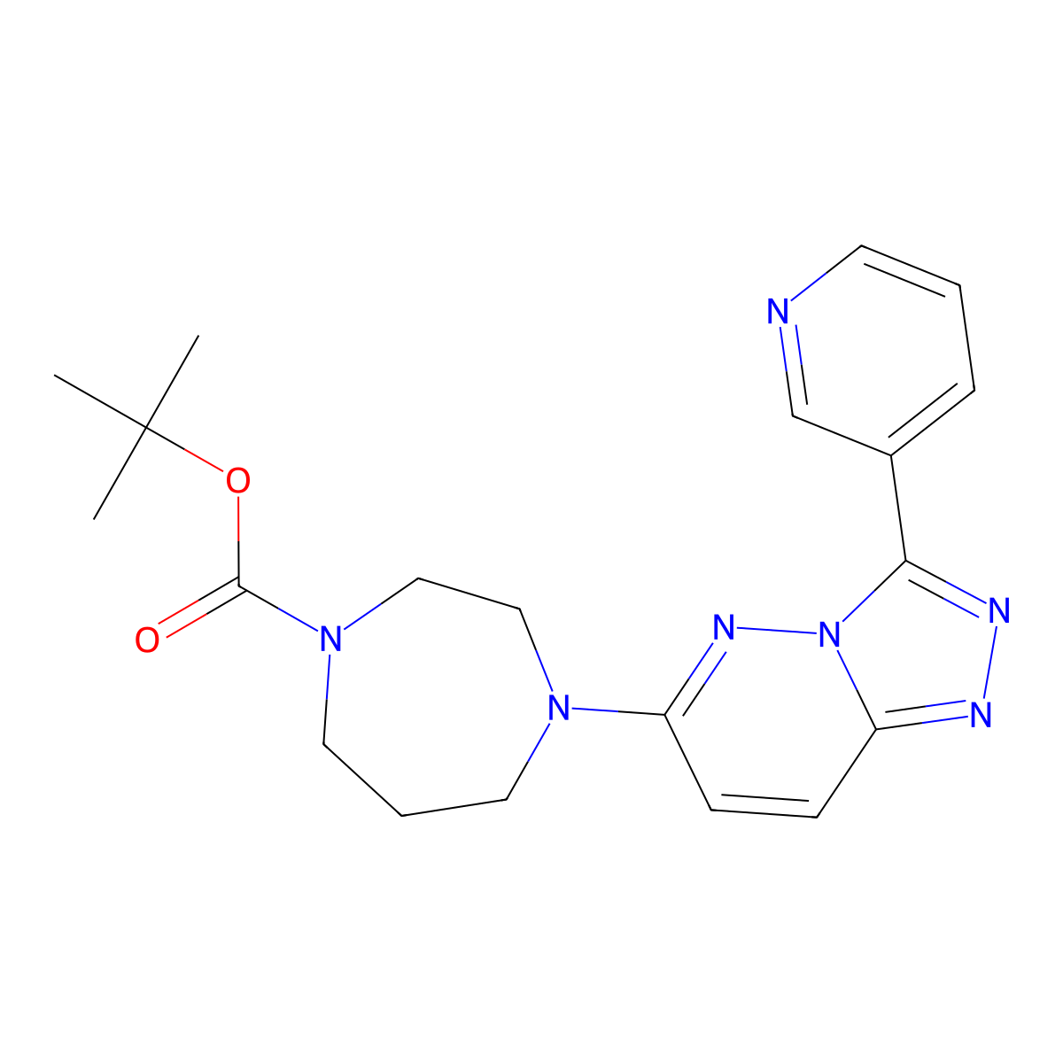 Tert-butyl 4-[3-(pyridin-3-yl)-[1,2,4]triazolo[4,3-b]pyridazin-6-yl]-1,4-diazepane-1-carboxylate molecular structure, CAS 2380193-31-5
