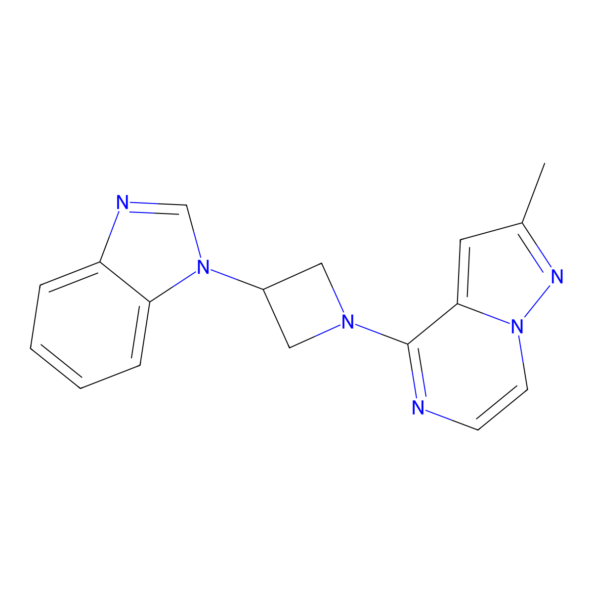 1-(1-{2-methylpyrazolo[1,5-a]pyrazin-4-yl}azetidin-3-yl)-1H-1,3-benzodiazole molecular structure, CAS 2380193-32-6