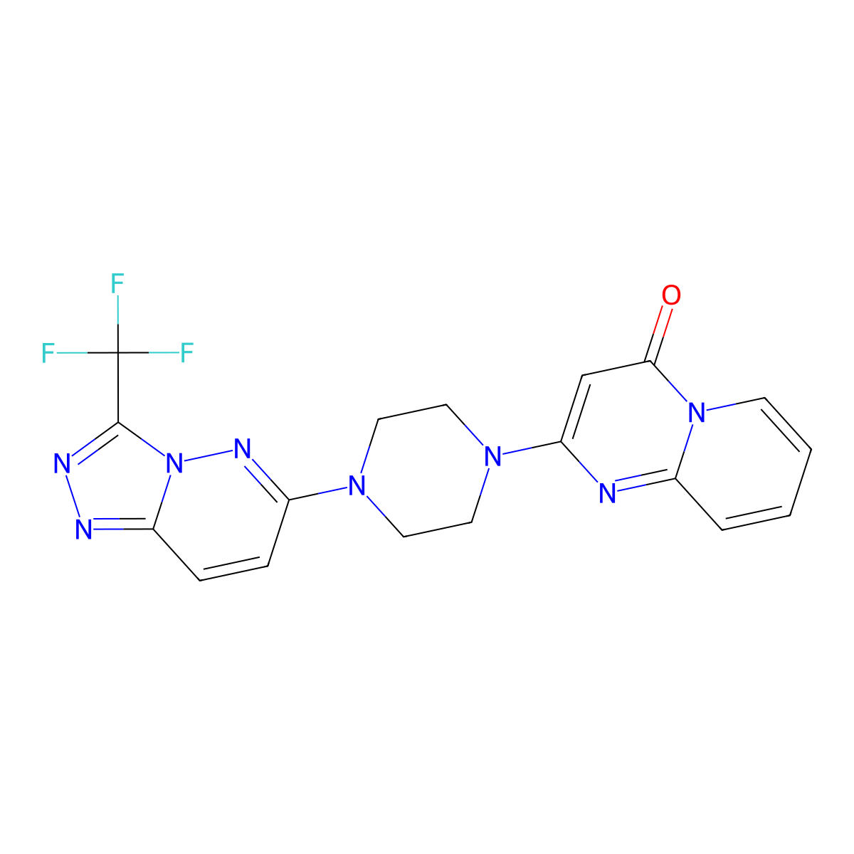 2-{4-[3-(trifluoromethyl)-[1,2,4]triazolo[4,3-b]pyridazin-6-yl]piperazin-1-yl}-4H-pyrido[1,2-a]pyrimidin-4-one molecular structure, CAS 2380193-33-7