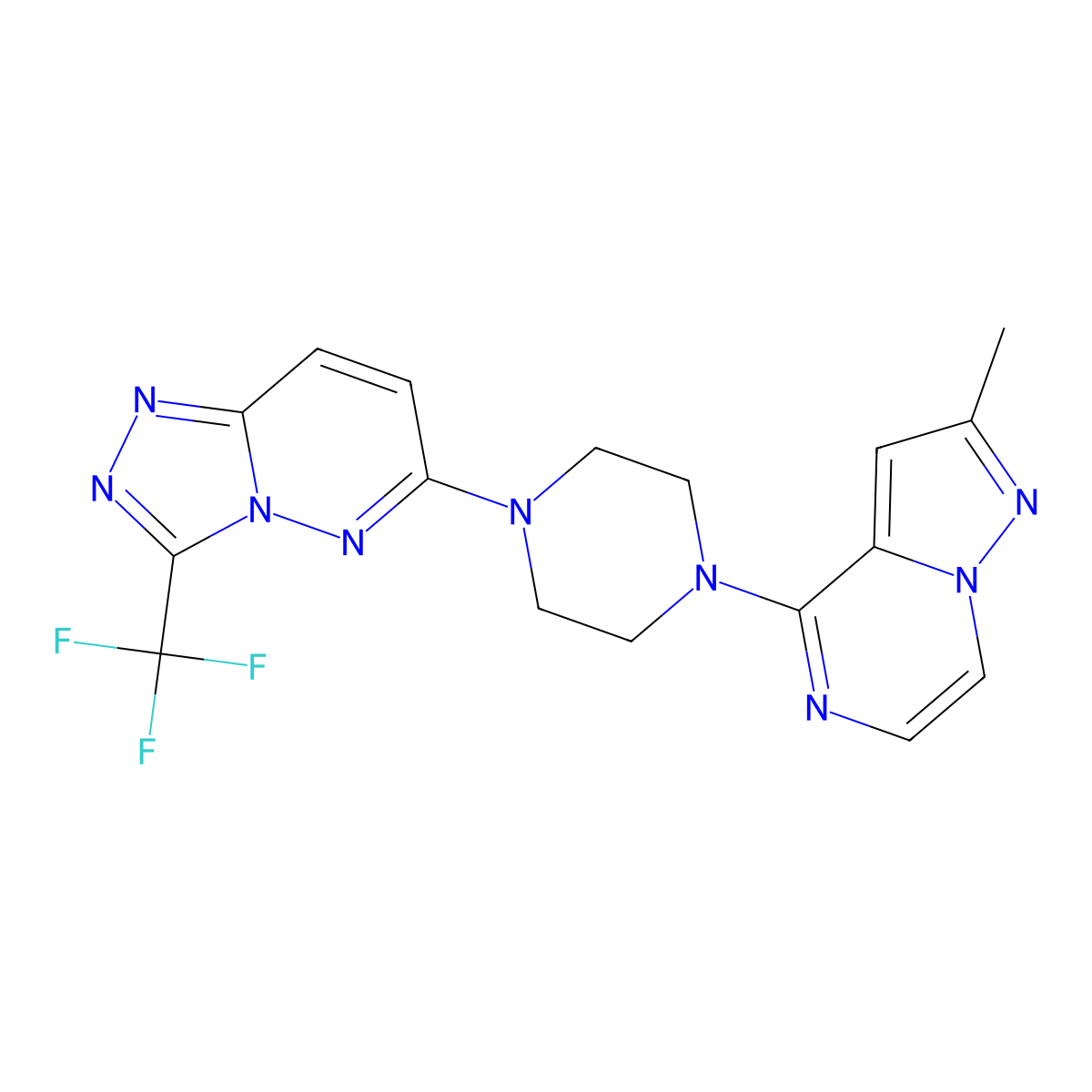 1-{2-Methylpyrazolo[1,5-a]pyrazin-4-yl}-4-[3-(trifluoromethyl)-[1,2,4]triazolo[4,3-b]pyridazin-6-yl]piperazine molecular structure, CAS 2380193-34-8