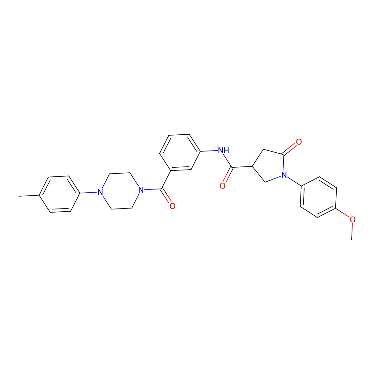 1-(4-methoxyphenyl)-N-{3-[4-(4-methylphenyl)piperazine-1-carbonyl]phenyl}-5-oxopyrrolidine-3-carboxamide molecular structure, CAS 2380193-37-1