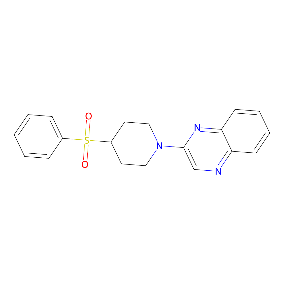 2-[4-(Benzenesulfonyl)piperidin-1-yl]quinoxaline molecular structure, CAS 2380193-38-2