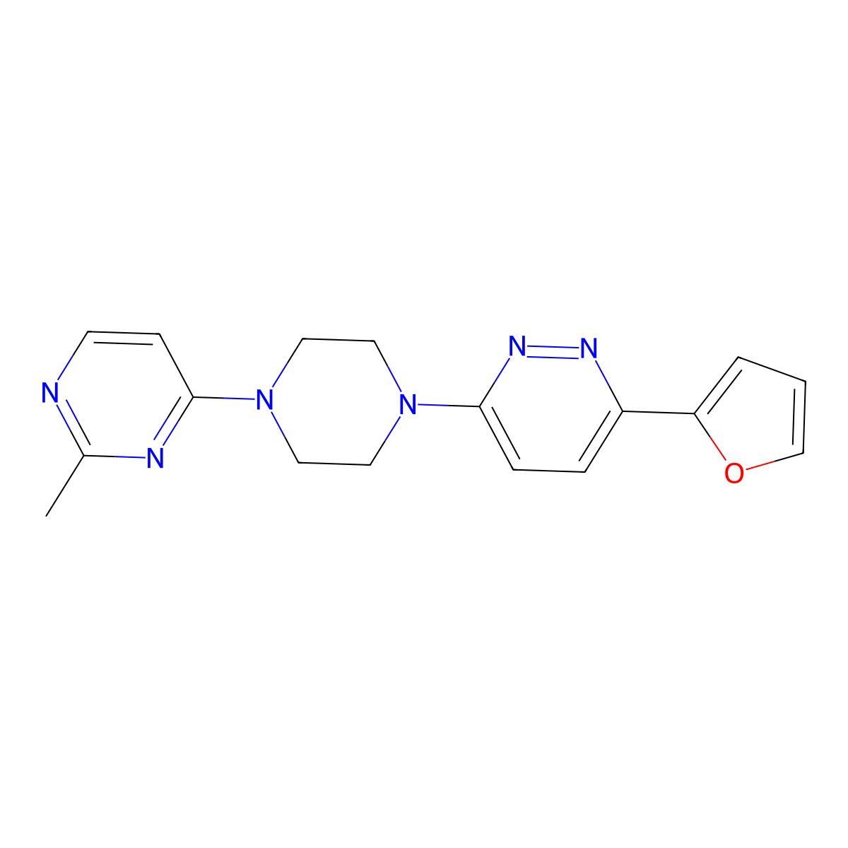 3-(Furan-2-yl)-6-[4-(2-methylpyrimidin-4-yl)piperazin-1-yl]pyridazine molecular structure, CAS 2380193-41-7