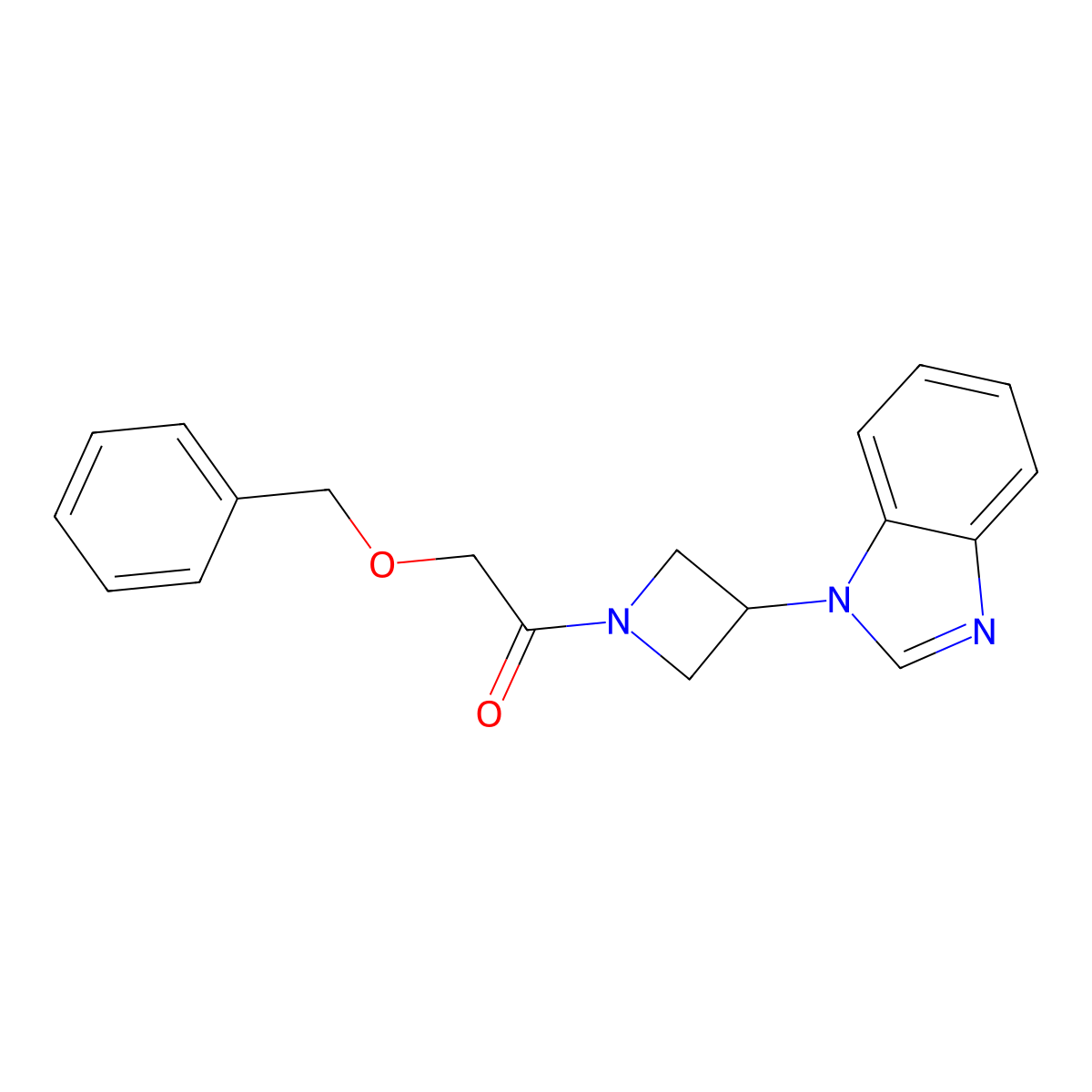 1-[3-(1H-1,3-benzodiazol-1-yl)azetidin-1-yl]-2-(benzyloxy)ethan-1-one molecular structure, CAS 2380193-42-8