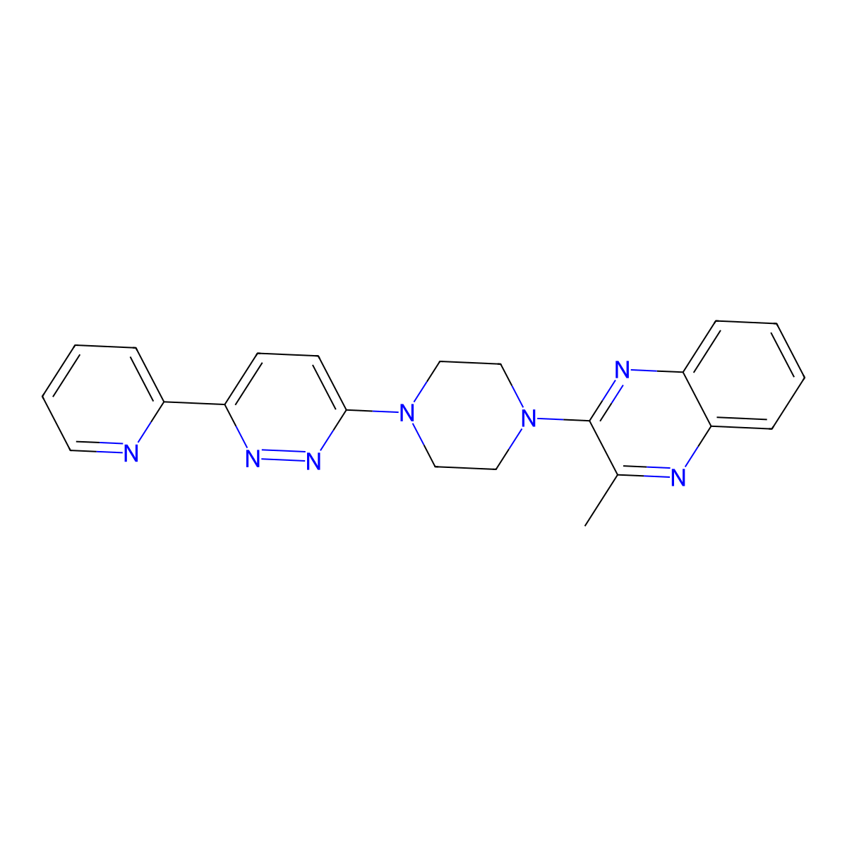 2-Methyl-3-{4-[6-(pyridin-2-yl)pyridazin-3-yl]piperazin-1-yl}quinoxaline molecular structure, CAS 2380193-43-9