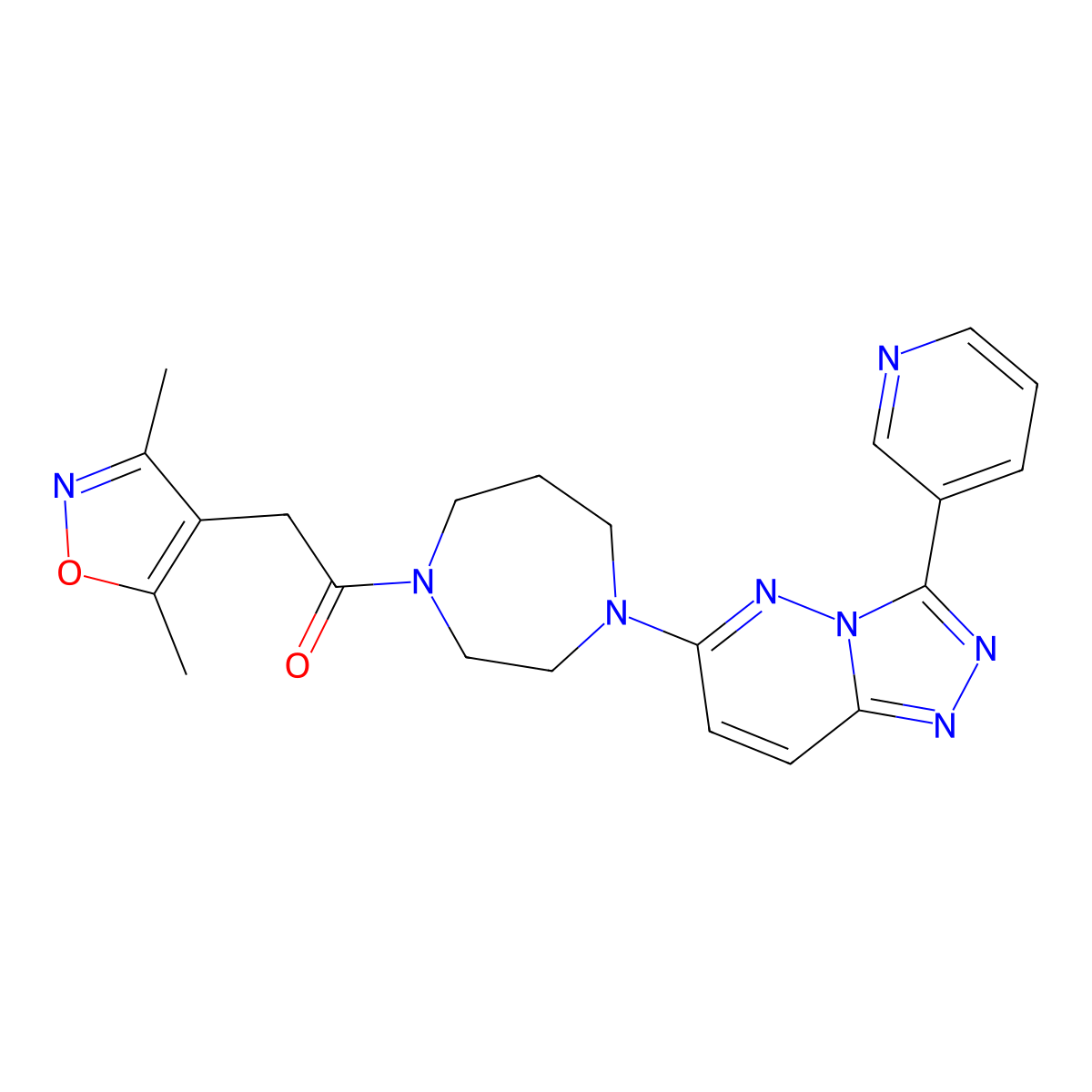 2-(3,5-Dimethyl-1,2-oxazol-4-yl)-1-{4-[3-(pyridin-3-yl)-[1,2,4]triazolo[4,3-b]pyridazin-6-yl]-1,4-diazepan-1-yl}ethan-1-one molecular structure, CAS 2380193-45-1