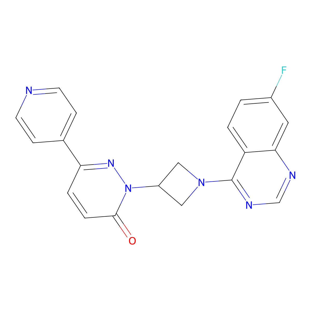 2-[1-(7-Fluoroquinazolin-4-yl)azetidin-3-yl]-6-(pyridin-4-yl)-2,3-dihydropyridazin-3-one molecular structure, CAS 2380193-50-8