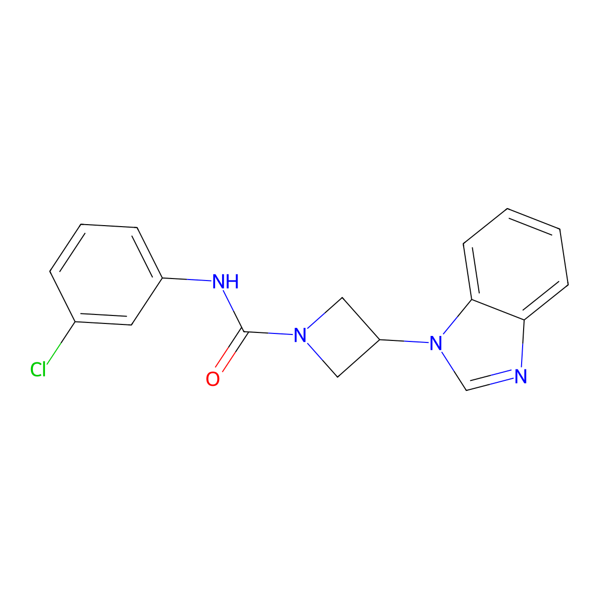 3-(1H-1,3-benzodiazol-1-yl)-N-(3-chlorophenyl)azetidine-1-carboxamide molecular structure, CAS 2380193-60-0