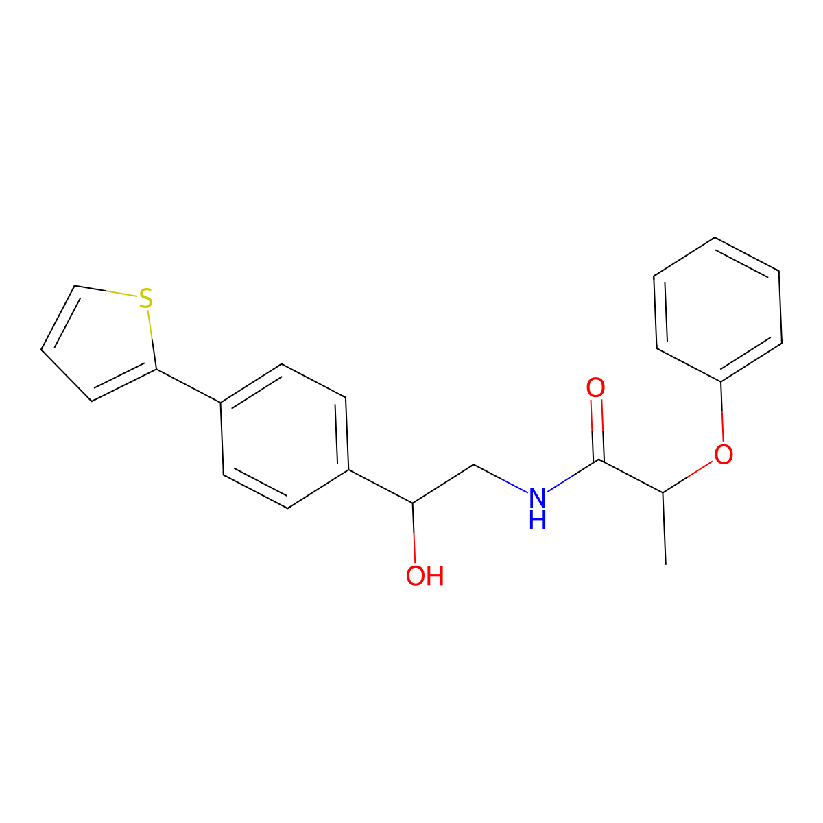 N-{2-hydroxy-2-[4-(thiophen-2-yl)phenyl]ethyl}-2-phenoxypropanamide molecular structure, CAS 2380193-65-5