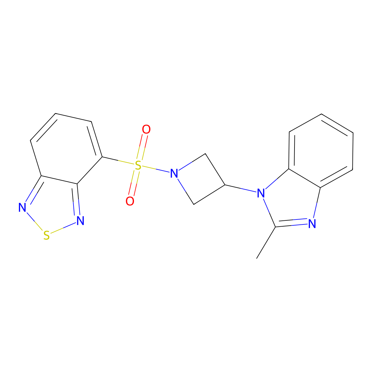 4-[3-(2-Methylbenzimidazol-1-yl)azetidin-1-yl]sulfonyl-2,1,3-benzothiadiazole molecular structure, CAS 2380193-66-6