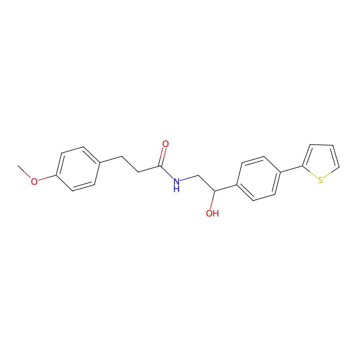 N-{2-hydroxy-2-[4-(thiophen-2-yl)phenyl]ethyl}-3-(4-methoxyphenyl)propanamide molecular structure, CAS 2380193-67-7