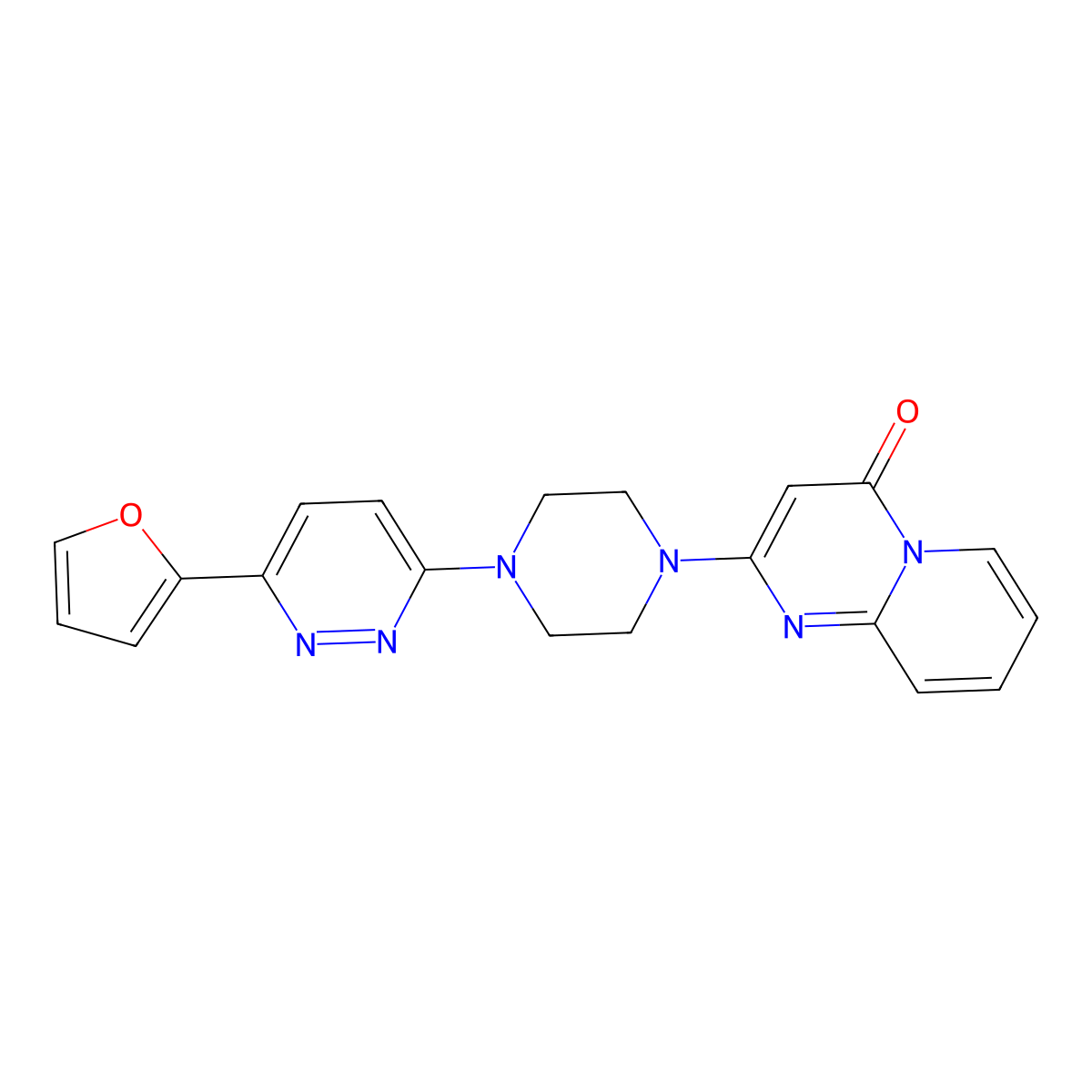 2-{4-[6-(furan-2-yl)pyridazin-3-yl]piperazin-1-yl}-4H-pyrido[1,2-a]pyrimidin-4-one molecular structure, CAS 2380193-68-8
