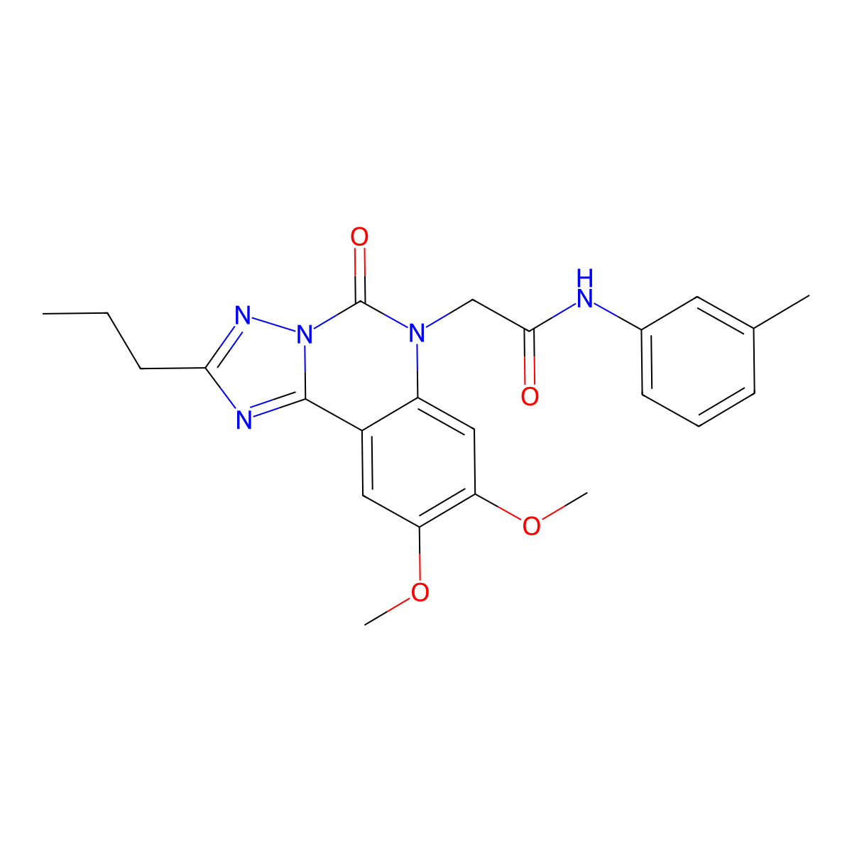 2-(8,9-Dimethoxy-5-oxo-2-propyl-[1,2,4]triazolo[1,5-c]quinazolin-6-yl)-N-(3-methylphenyl)acetamide molecular structure, CAS 2380193-73-5
