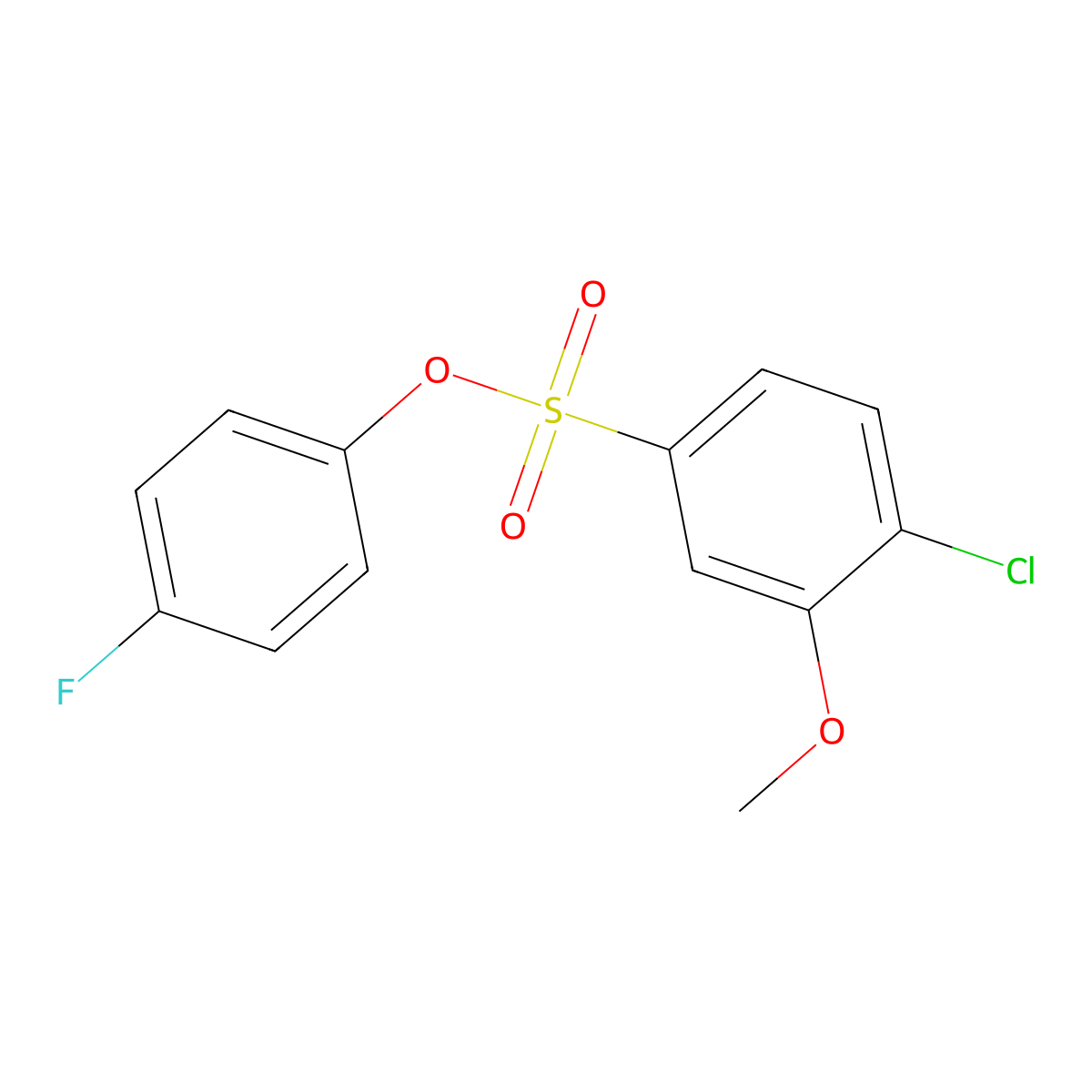 4-Fluorophenyl 4-chloro-3-methoxybenzene-1-sulfonate molecular structure, CAS 2380193-77-9