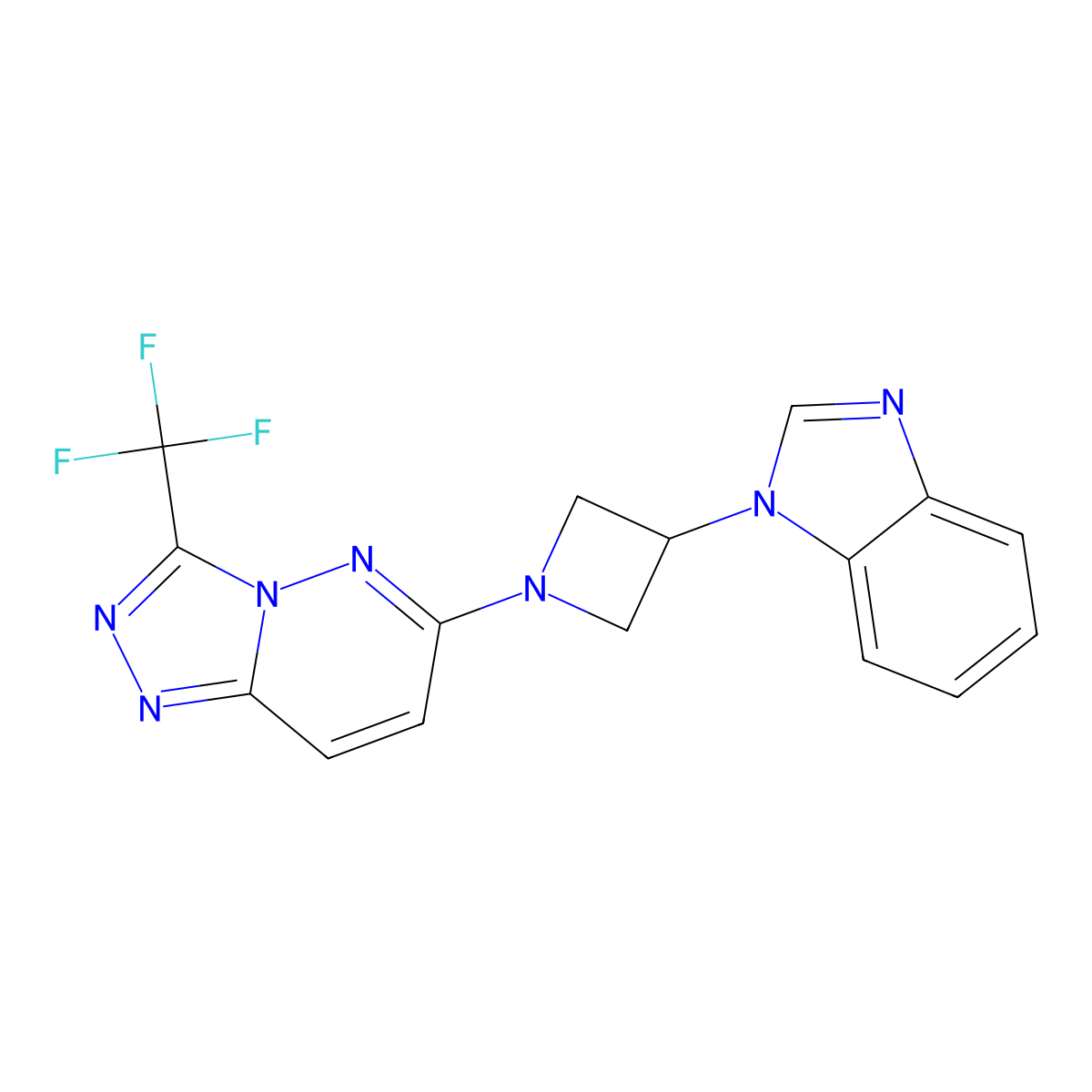 1-{1-[3-(trifluoromethyl)-[1,2,4]triazolo[4,3-b]pyridazin-6-yl]azetidin-3-yl}-1H-1,3-benzodiazole molecular structure, CAS 2380193-78-0