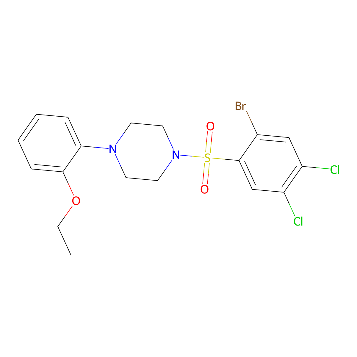 1-(2-Bromo-4,5-dichlorobenzenesulfonyl)-4-(2-ethoxyphenyl)piperazine molecular structure, CAS 2380193-81-5
