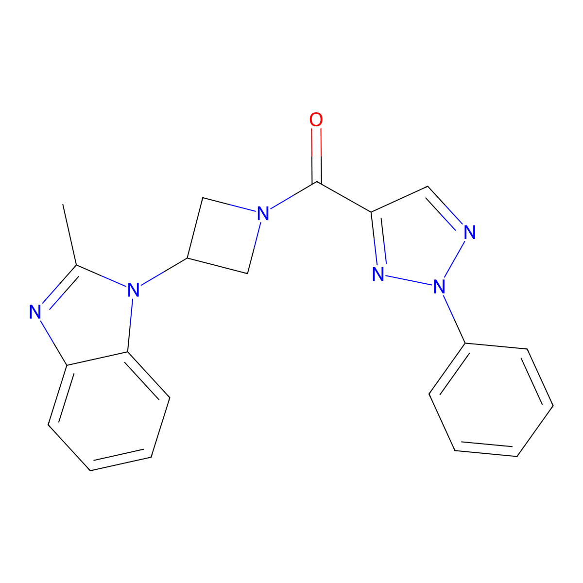 2-methyl-1-[1-(2-phenyl-2H-1,2,3-triazole-4-carbonyl)azetidin-3-yl]-1H-1,3-benzodiazole molecular structure, CAS 2380193-93-9