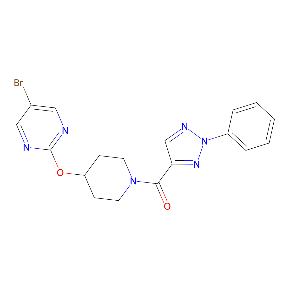 5-bromo-2-{[1-(2-phenyl-2H-1,2,3-triazole-4-carbonyl)piperidin-4-yl]oxy}pyrimidine molecular structure, CAS 2380193-96-2