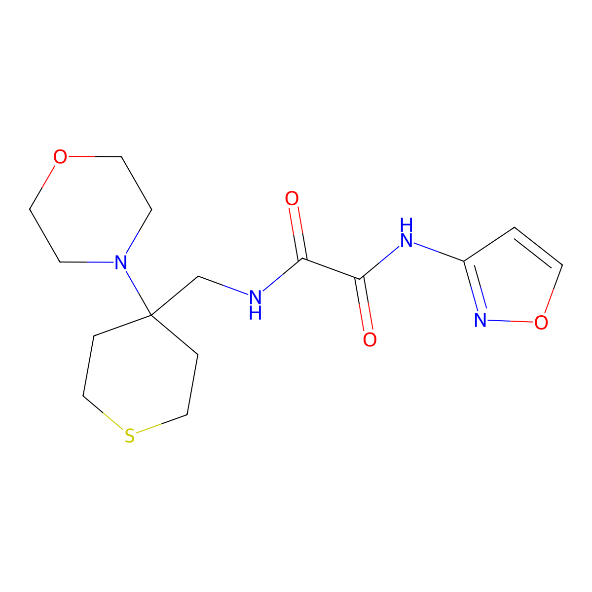 N'-{[4-(morpholin-4-yl)thian-4-yl]methyl}-N-(1,2-oxazol-3-yl)ethanediamide molecular structure, CAS 2380193-97-3