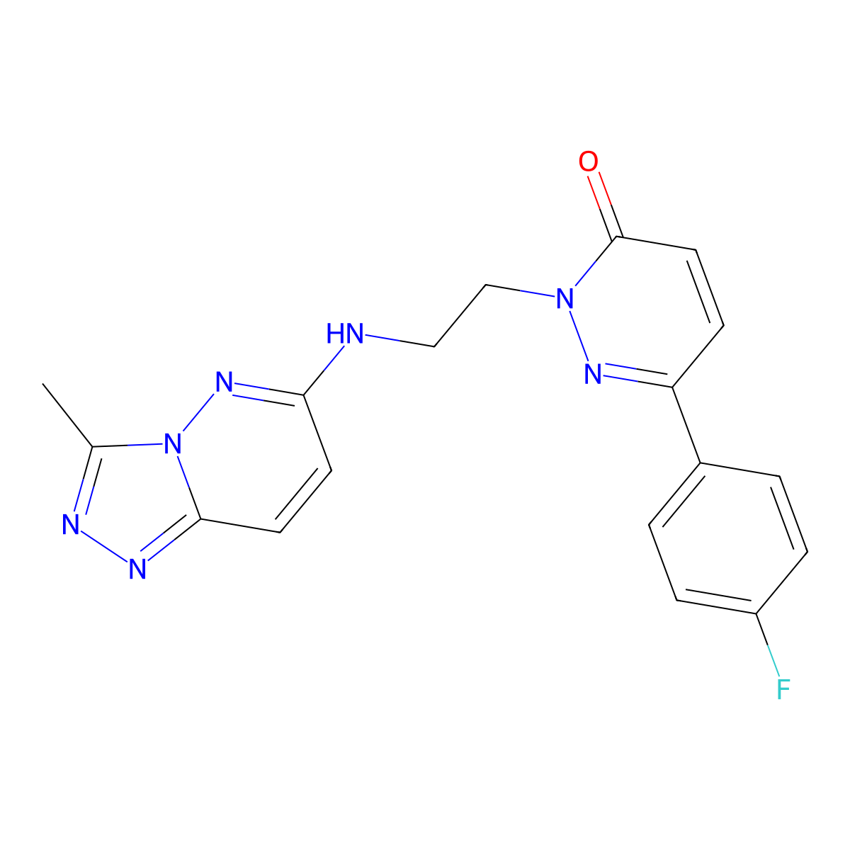 6-(4-Fluorophenyl)-2-[2-({3-methyl-[1,2,4]triazolo[4,3-b]pyridazin-6-yl}amino)ethyl]-2,3-dihydropyridazin-3-one molecular structure, CAS 2380193-98-4