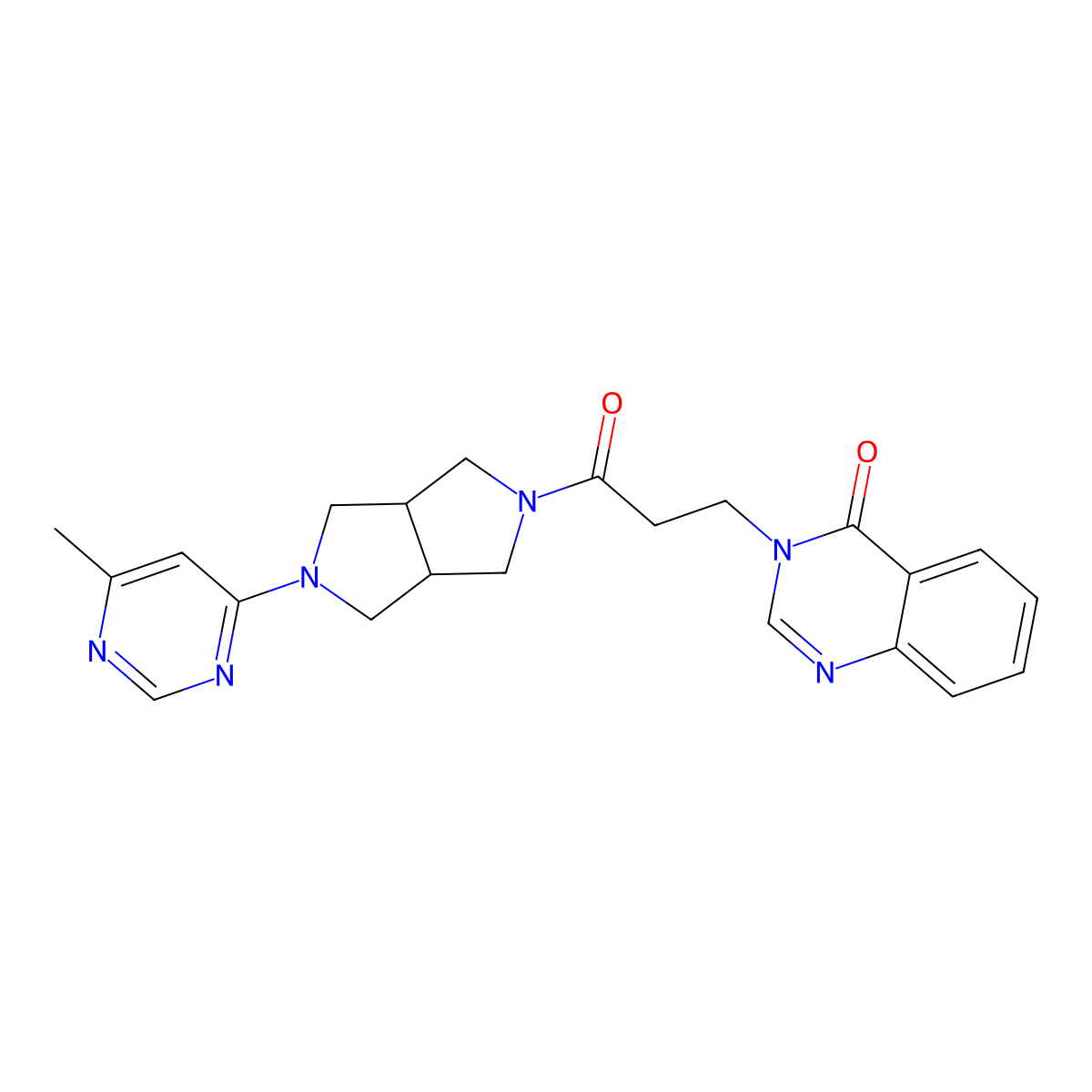 3-{3-[5-(6-Methylpyrimidin-4-yl)-octahydropyrrolo[3,4-c]pyrrol-2-yl]-3-oxopropyl}-3,4-dihydroquinazolin-4-one molecular structure, CAS 2380194-05-6