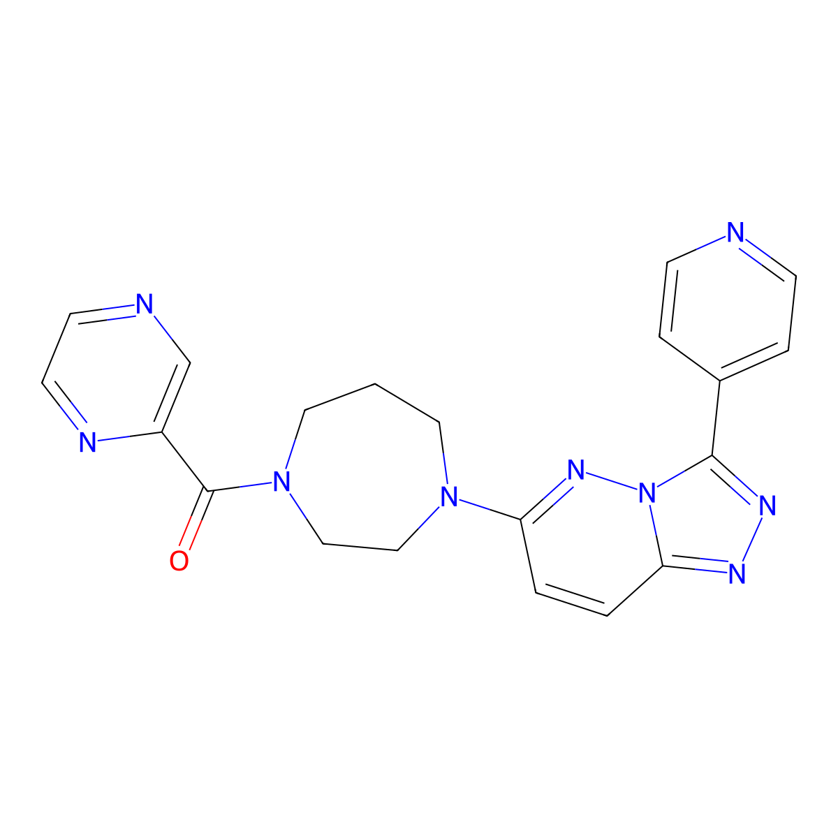 1-(Pyrazine-2-carbonyl)-4-[3-(pyridin-4-yl)-[1,2,4]triazolo[4,3-b]pyridazin-6-yl]-1,4-diazepane molecular structure, CAS 2380194-10-3