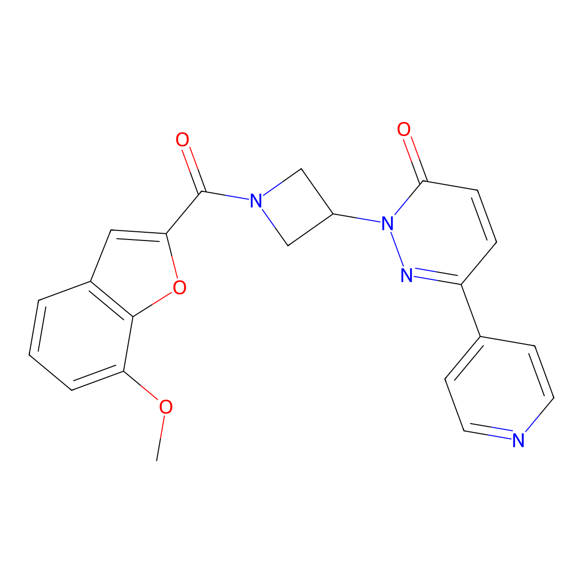 2-[1-(7-Methoxy-1-benzofuran-2-carbonyl)azetidin-3-yl]-6-(pyridin-4-yl)-2,3-dihydropyridazin-3-one molecular structure, CAS 2380194-18-1