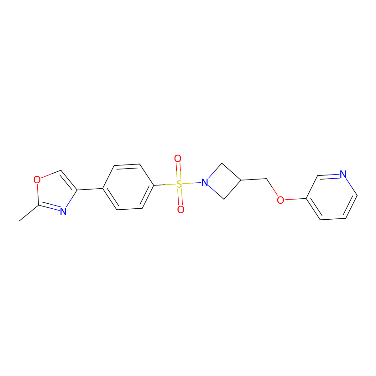3-({1-[4-(2-Methyl-1,3-oxazol-4-yl)benzenesulfonyl]azetidin-3-yl}methoxy)pyridine molecular structure, CAS 2380194-23-8