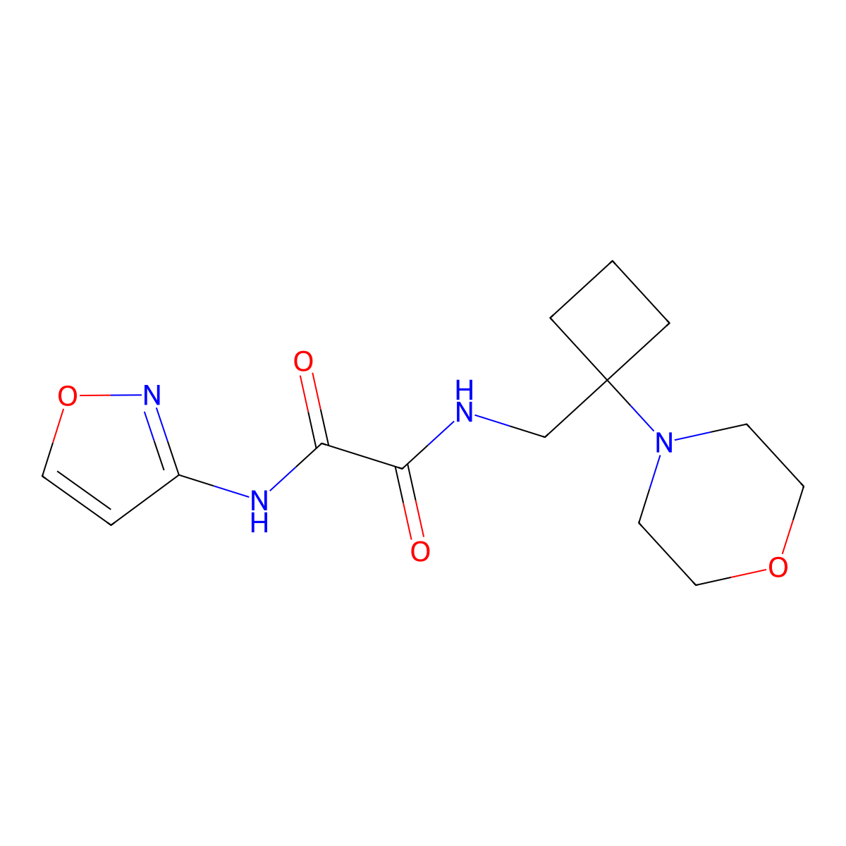 N-{[1-(morpholin-4-yl)cyclobutyl]methyl}-N'-(1,2-oxazol-3-yl)ethanediamide molecular structure, CAS 2380194-31-8