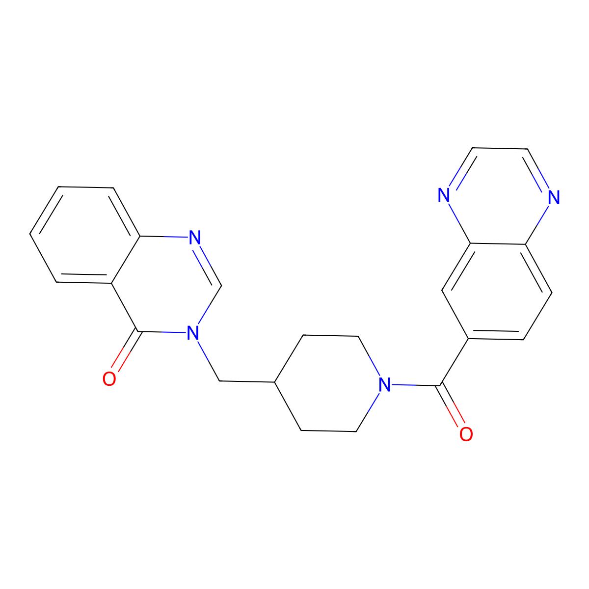 3-{[1-(Quinoxaline-6-carbonyl)piperidin-4-yl]methyl}-3,4-dihydroquinazolin-4-one molecular structure, CAS 2380194-37-4