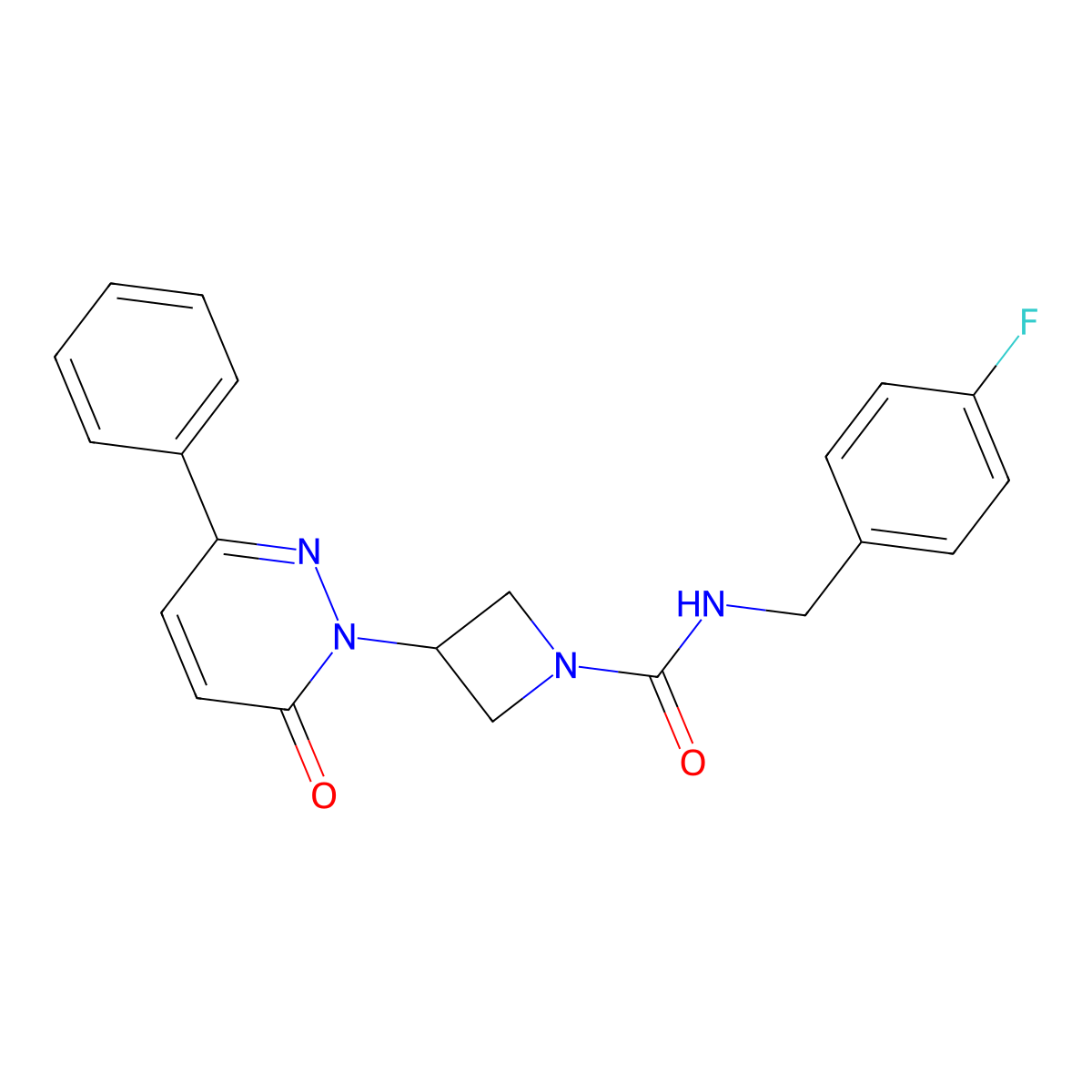 N-[(4-fluorophenyl)methyl]-3-(6-oxo-3-phenyl-1,6-dihydropyridazin-1-yl)azetidine-1-carboxamide molecular structure, CAS 2380194-41-0