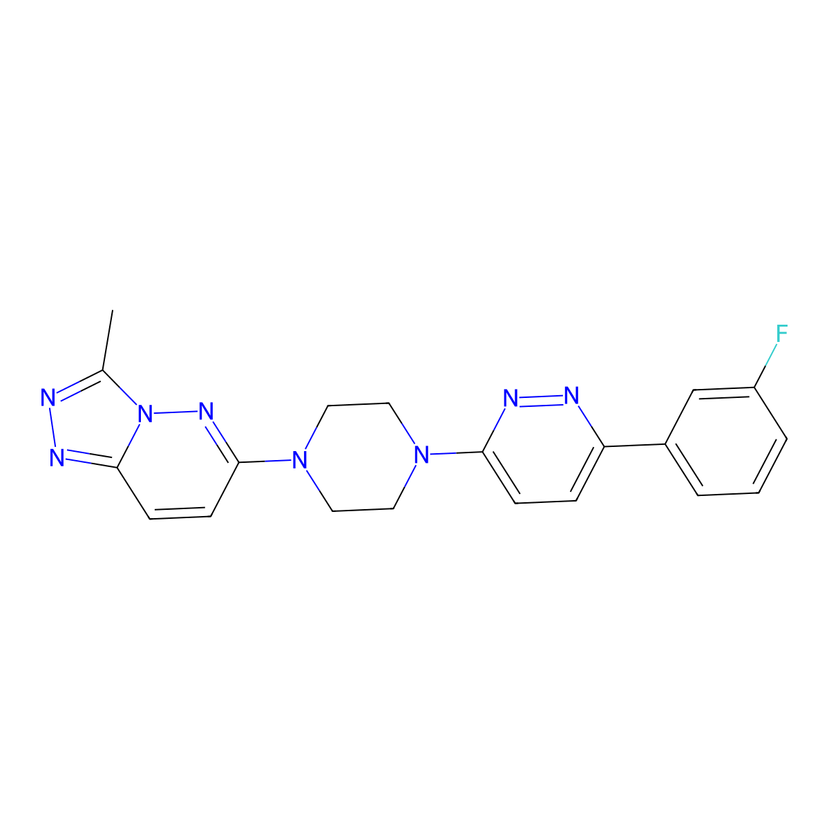 3-(3-Fluorophenyl)-6-(4-{3-methyl-[1,2,4]triazolo[4,3-b]pyridazin-6-yl}piperazin-1-yl)pyridazine molecular structure, CAS 2380194-42-1