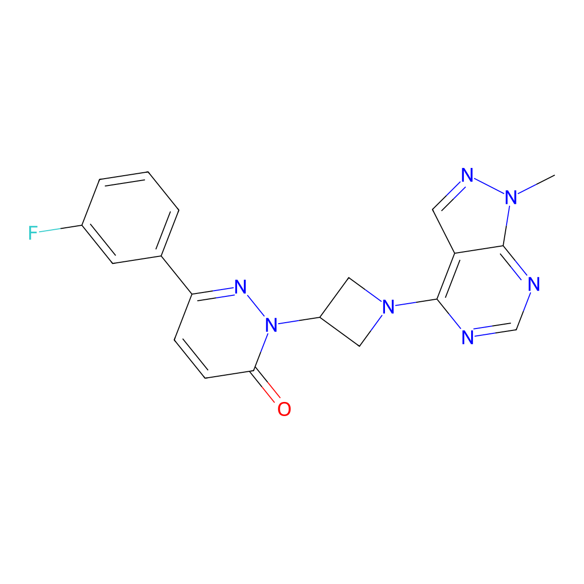 6-(3-fluorophenyl)-2-(1-{1-methyl-1H-pyrazolo[3,4-d]pyrimidin-4-yl}azetidin-3-yl)-2,3-dihydropyridazin-3-one molecular structure, CAS 2380194-45-4