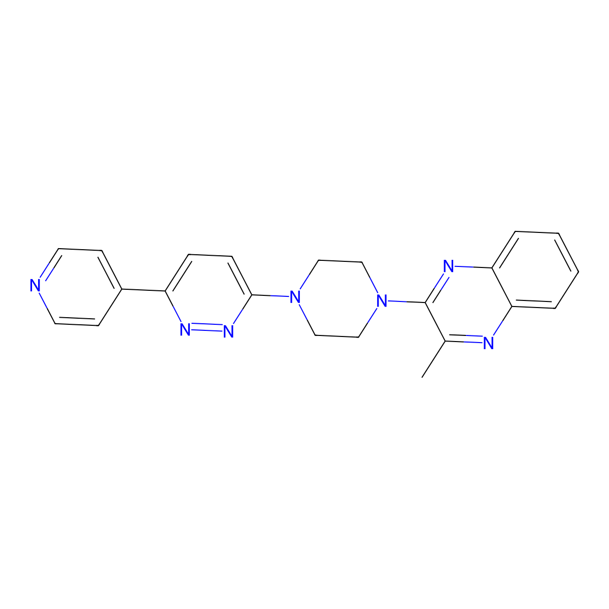 2-Methyl-3-{4-[6-(pyridin-4-yl)pyridazin-3-yl]piperazin-1-yl}quinoxaline molecular structure, CAS 2380194-47-6