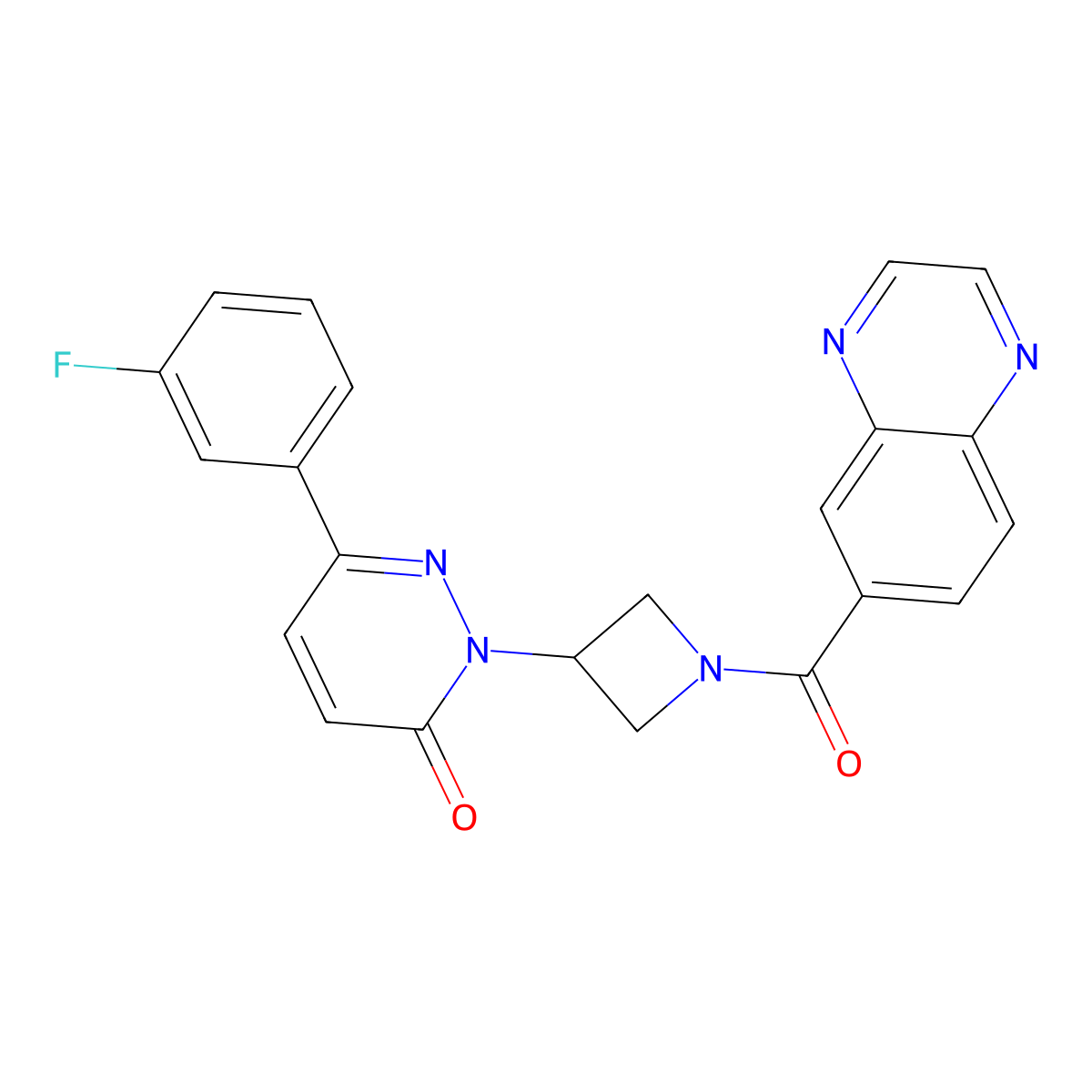 6-(3-Fluorophenyl)-2-[1-(quinoxaline-6-carbonyl)azetidin-3-yl]-2,3-dihydropyridazin-3-one molecular structure, CAS 2380194-49-8