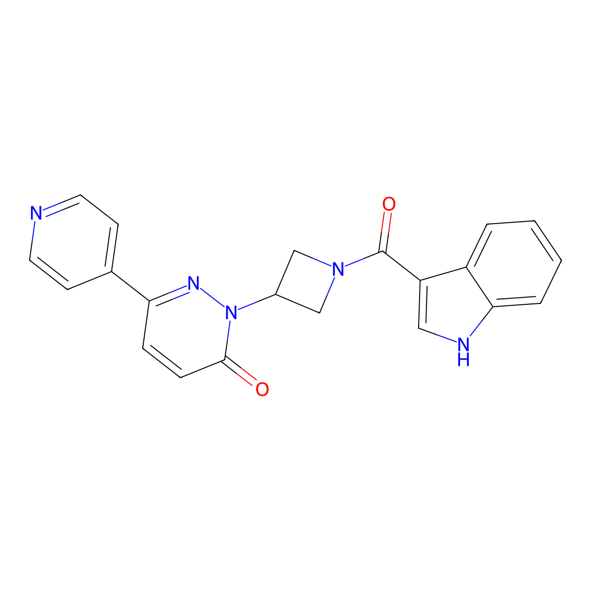 2-[1-(1H-indole-3-carbonyl)azetidin-3-yl]-6-(pyridin-4-yl)-2,3-dihydropyridazin-3-one molecular structure, CAS 2380194-51-2