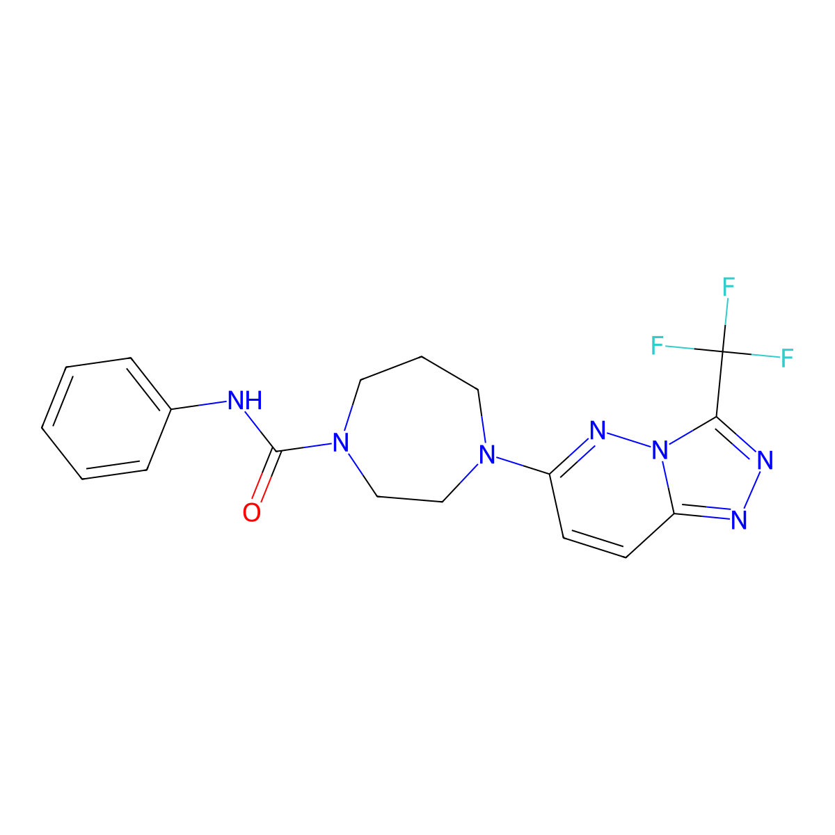 N-Phenyl-4-[3-(trifluoromethyl)-[1,2,4]triazolo[4,3-b]pyridazin-6-yl]-1,4-diazepane-1-carboxamide molecular structure, CAS 2380194-52-3