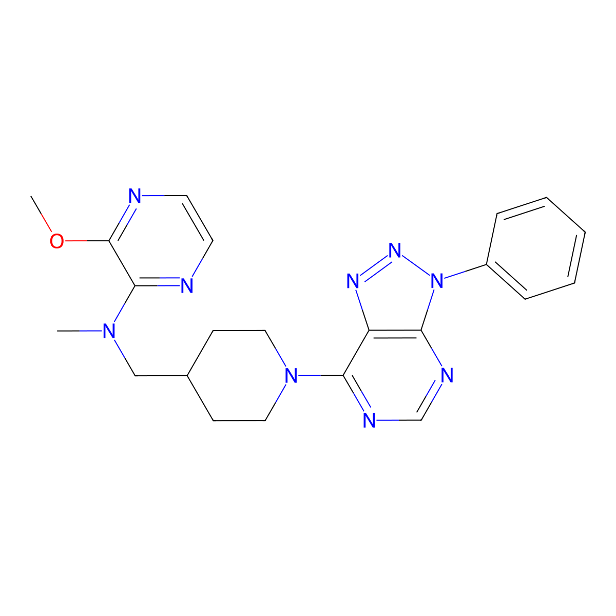 3-methoxy-N-methyl-N-[(1-{3-phenyl-3H-[1,2,3]triazolo[4,5-d]pyrimidin-7-yl}piperidin-4-yl)methyl]pyrazin-2-amine molecular structure, CAS 2380194-56-7
