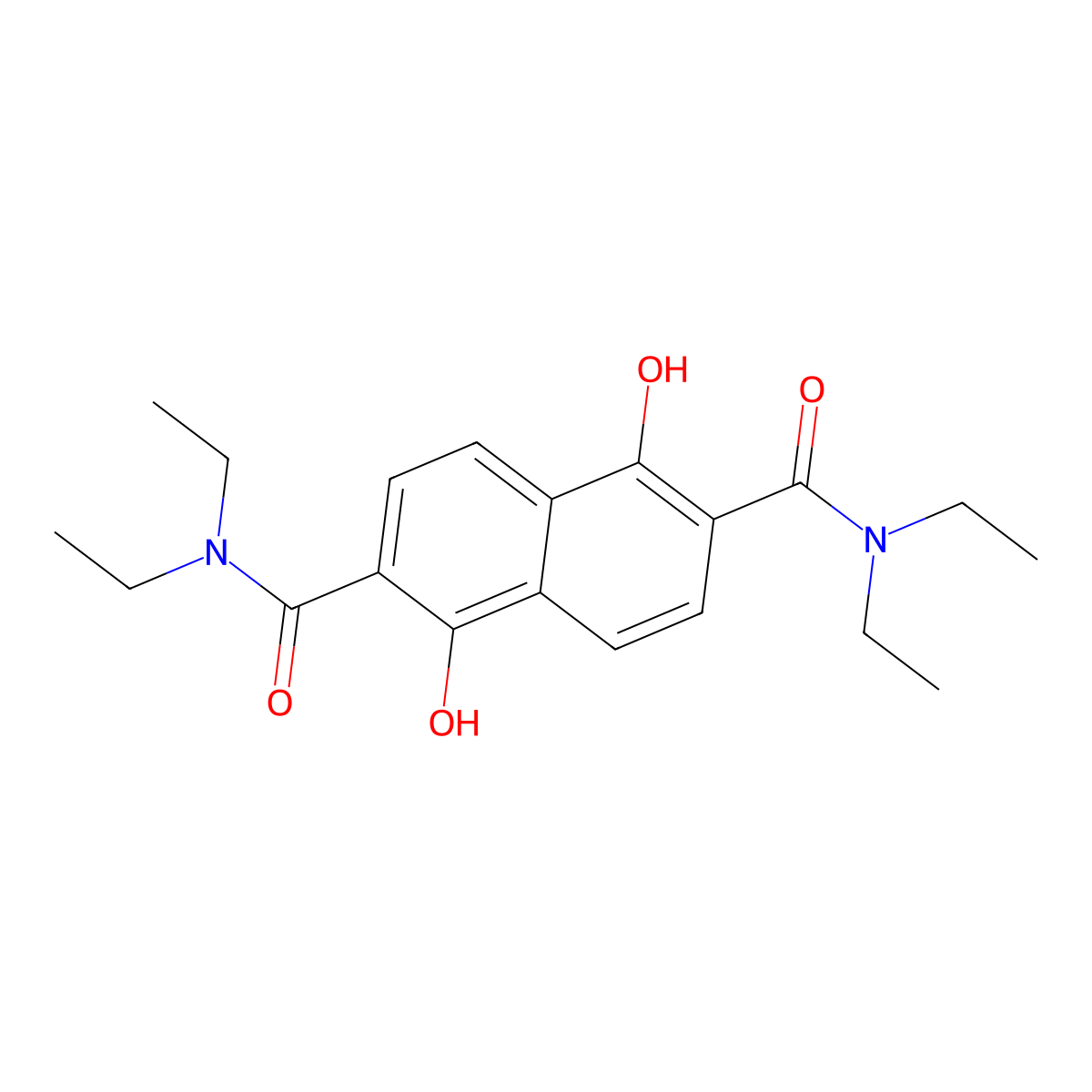 N2,N2,N6,N6-tetraethyl-1,5-dihydroxynaphthalene-2,6-dicarboxamide molecular structure, CAS 2380194-61-4