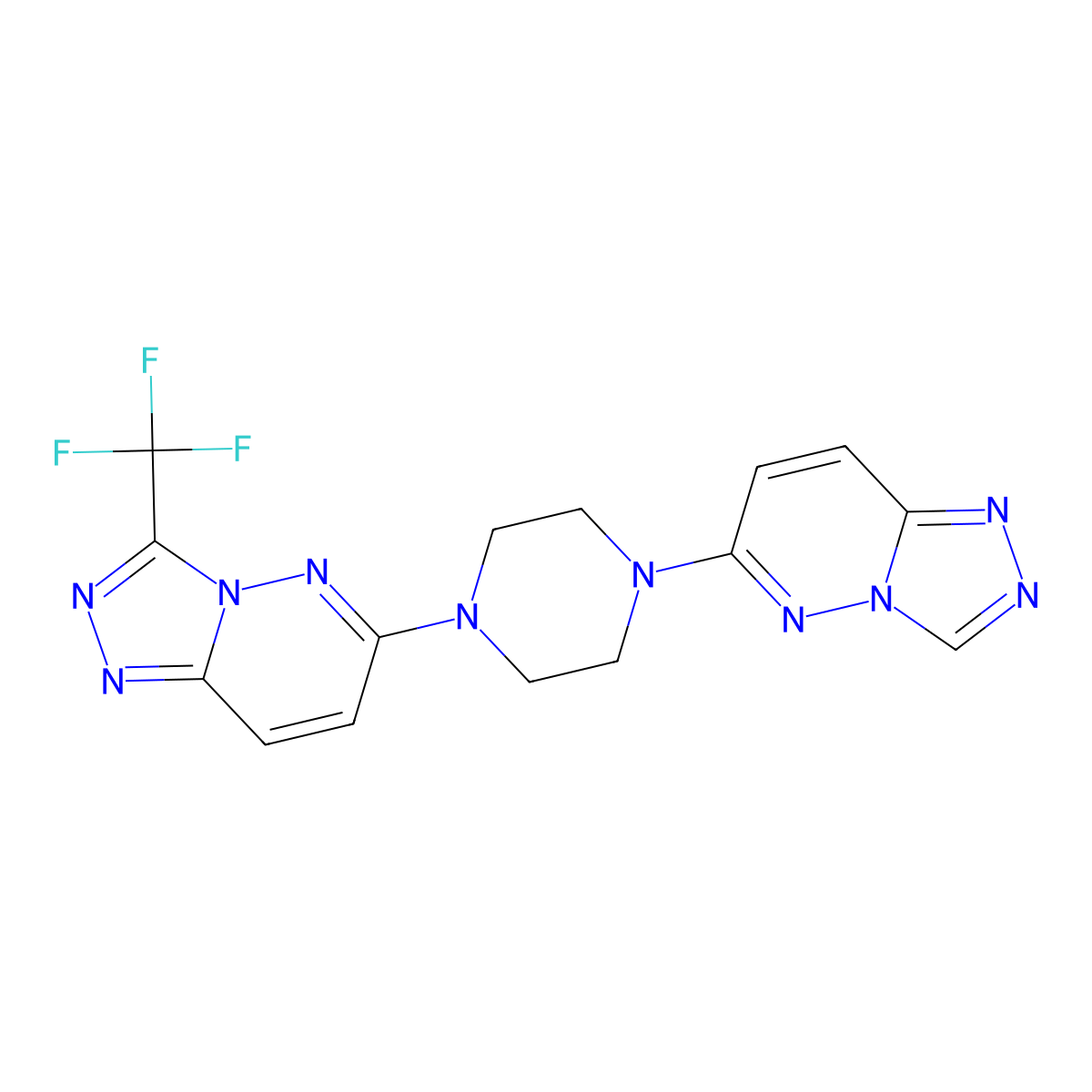 1-{[1,2,4]Triazolo[4,3-b]pyridazin-6-yl}-4-[3-(trifluoromethyl)-[1,2,4]triazolo[4,3-b]pyridazin-6-yl]piperazine molecular structure, CAS 2380194-73-8