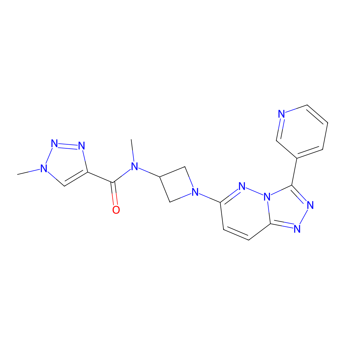 N,1-dimethyl-N-{1-[3-(pyridin-3-yl)-[1,2,4]triazolo[4,3-b]pyridazin-6-yl]azetidin-3-yl}-1H-1,2,3-triazole-4-carboxamide molecular structure, CAS 2380194-77-2