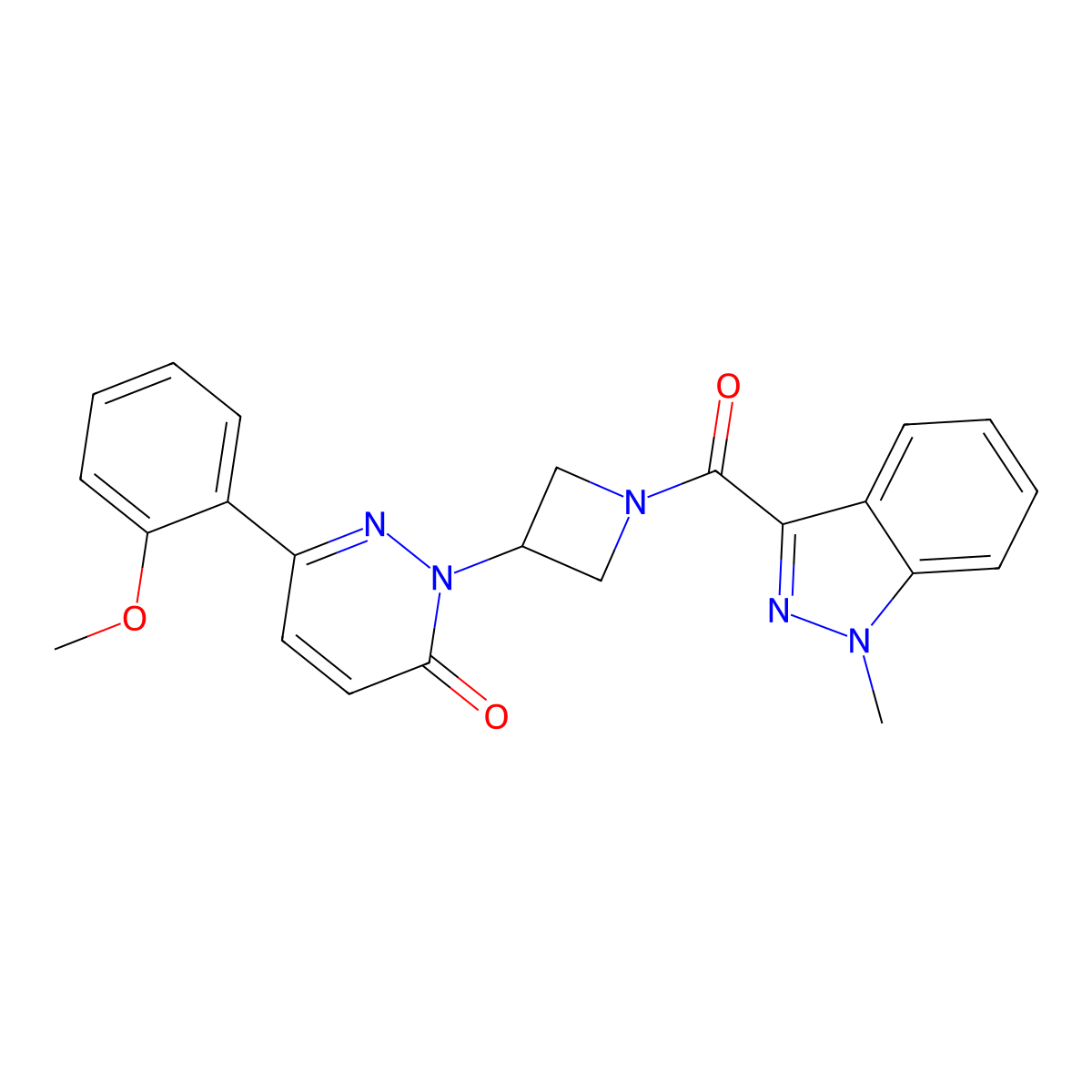 6-(2-methoxyphenyl)-2-[1-(1-methyl-1H-indazole-3-carbonyl)azetidin-3-yl]-2,3-dihydropyridazin-3-one molecular structure, CAS 2380194-79-4