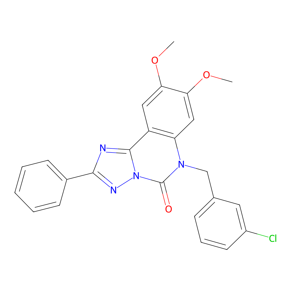 6-[(3-chlorophenyl)methyl]-8,9-dimethoxy-2-phenyl-5H,6H-[1,2,4]triazolo[1,5-c]quinazolin-5-one molecular structure, CAS 2380194-81-8