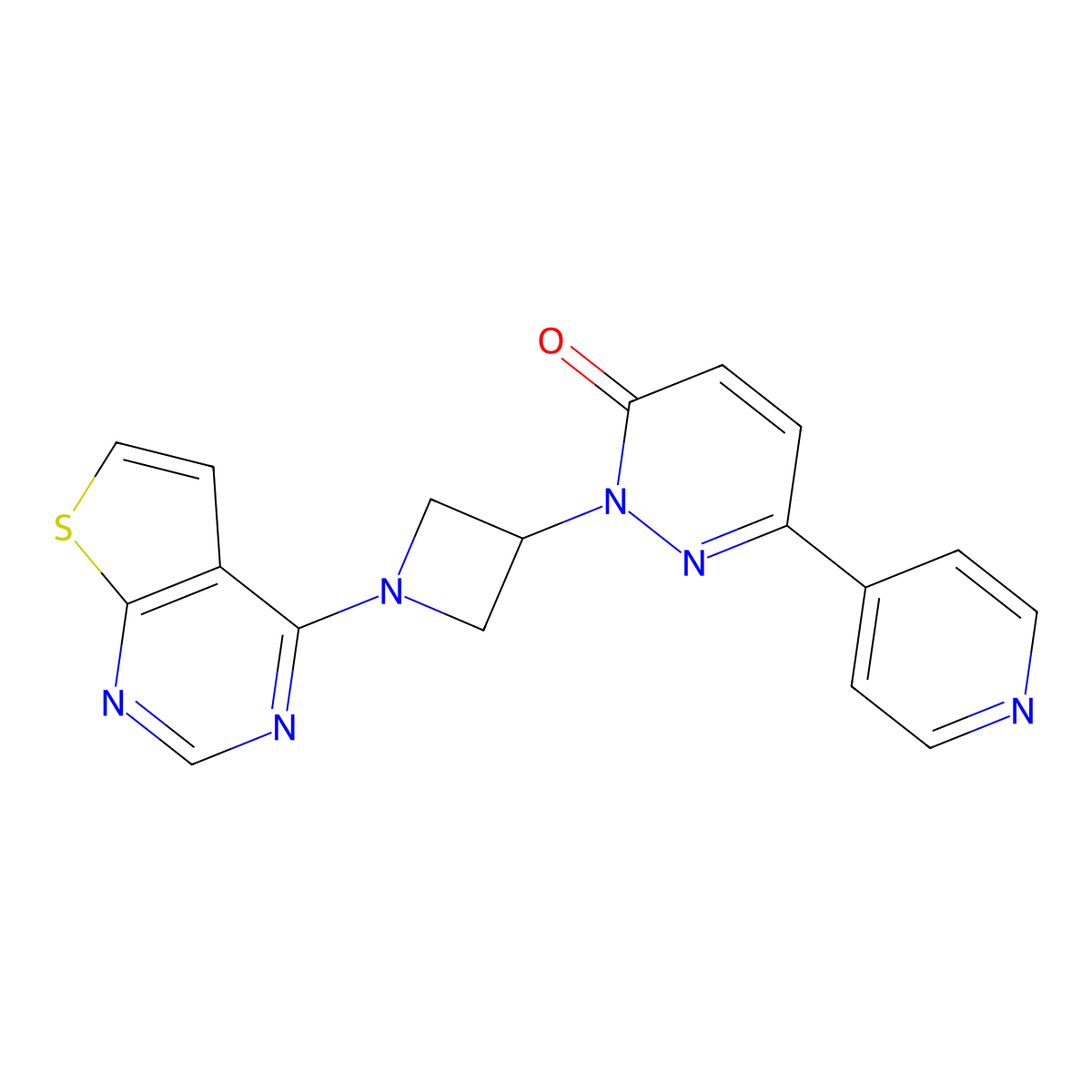 6-(Pyridin-4-yl)-2-(1-{thieno[2,3-d]pyrimidin-4-yl}azetidin-3-yl)-2,3-dihydropyridazin-3-one molecular structure, CAS 2380194-87-4
