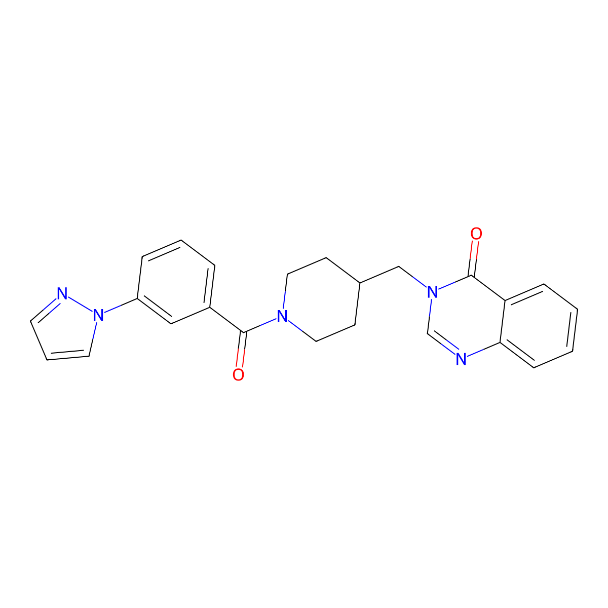3-({1-[3-(1H-pyrazol-1-yl)benzoyl]piperidin-4-yl}methyl)-3,4-dihydroquinazolin-4-one molecular structure, CAS 2380194-92-1