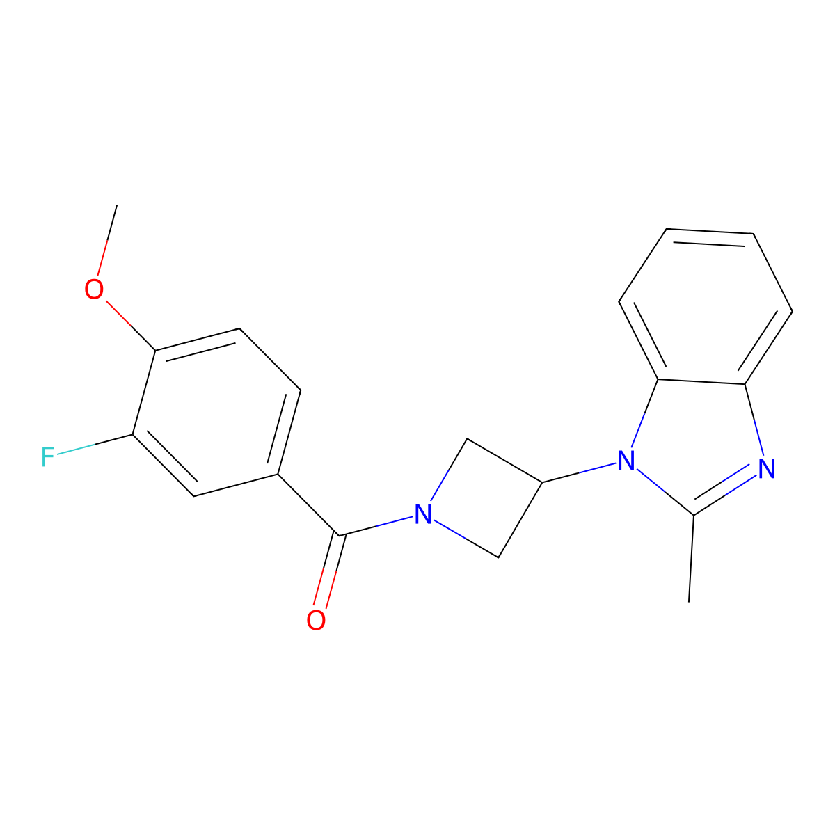 1-[1-(3-fluoro-4-methoxybenzoyl)azetidin-3-yl]-2-methyl-1H-1,3-benzodiazole molecular structure, CAS 2380194-93-2