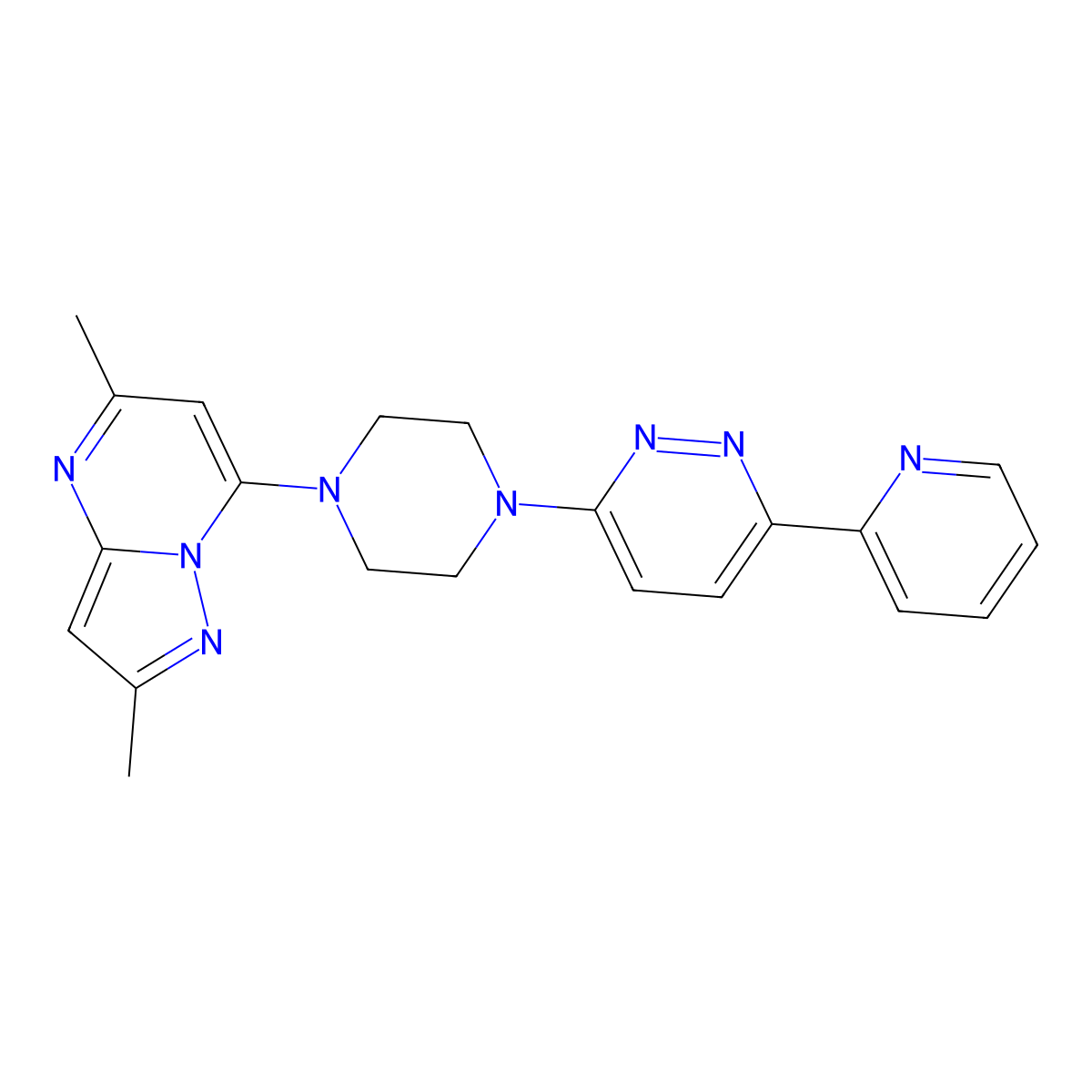 3-(4-{2,5-Dimethylpyrazolo[1,5-a]pyrimidin-7-yl}piperazin-1-yl)-6-(pyridin-2-yl)pyridazine molecular structure, CAS 2380194-95-4
