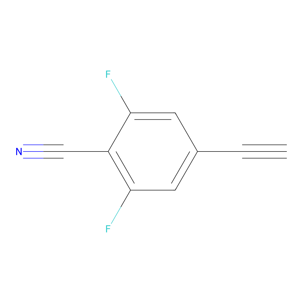 4-Ethynyl-2,6-difluorobenzonitrile molecular structure, CAS 2380236-60-0
