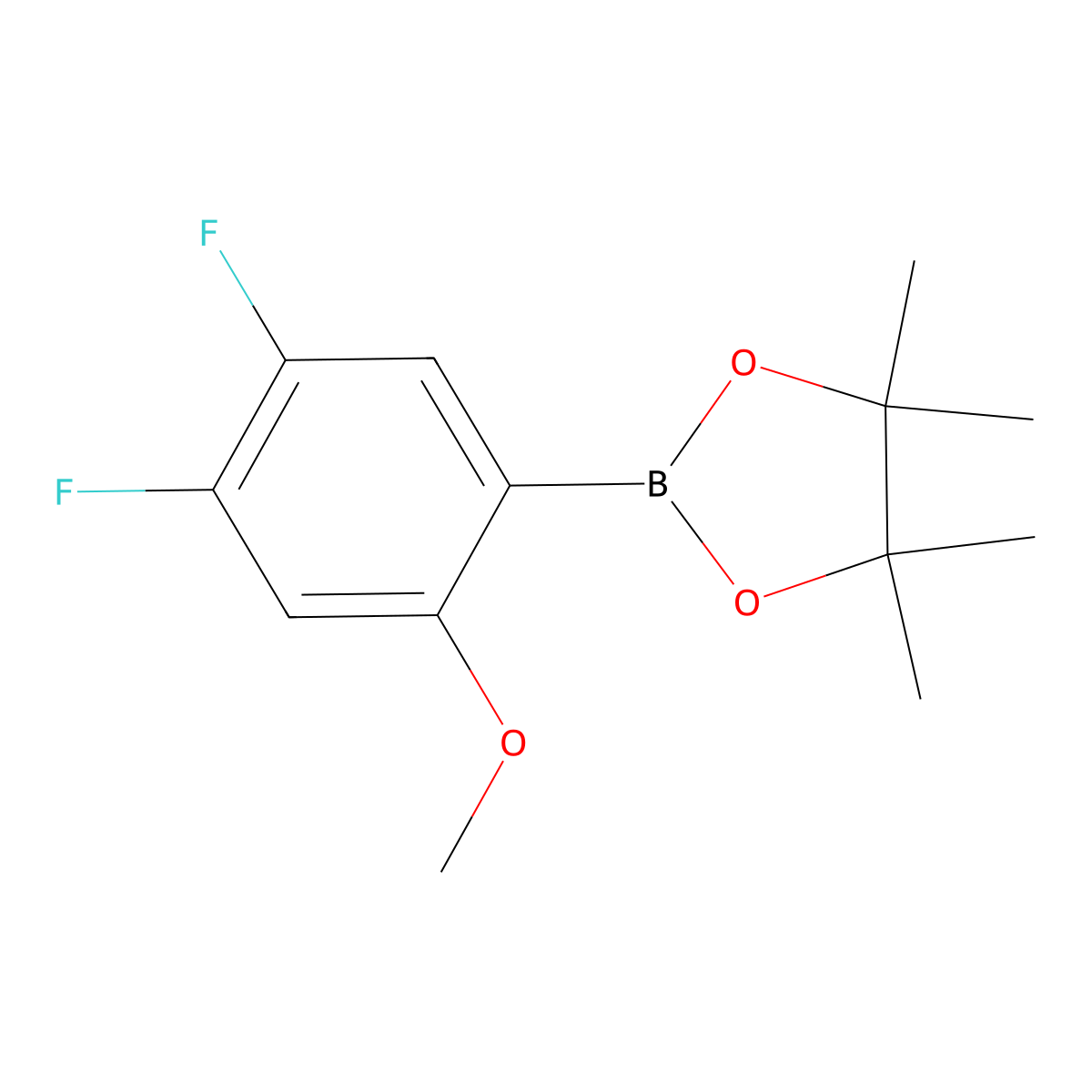 2-(4,5-Difluoro-2-methoxyphenyl)-4,4,5,5-tetramethyl-1,3,2-dioxaborolane molecular structure, CAS 2380272-28-4